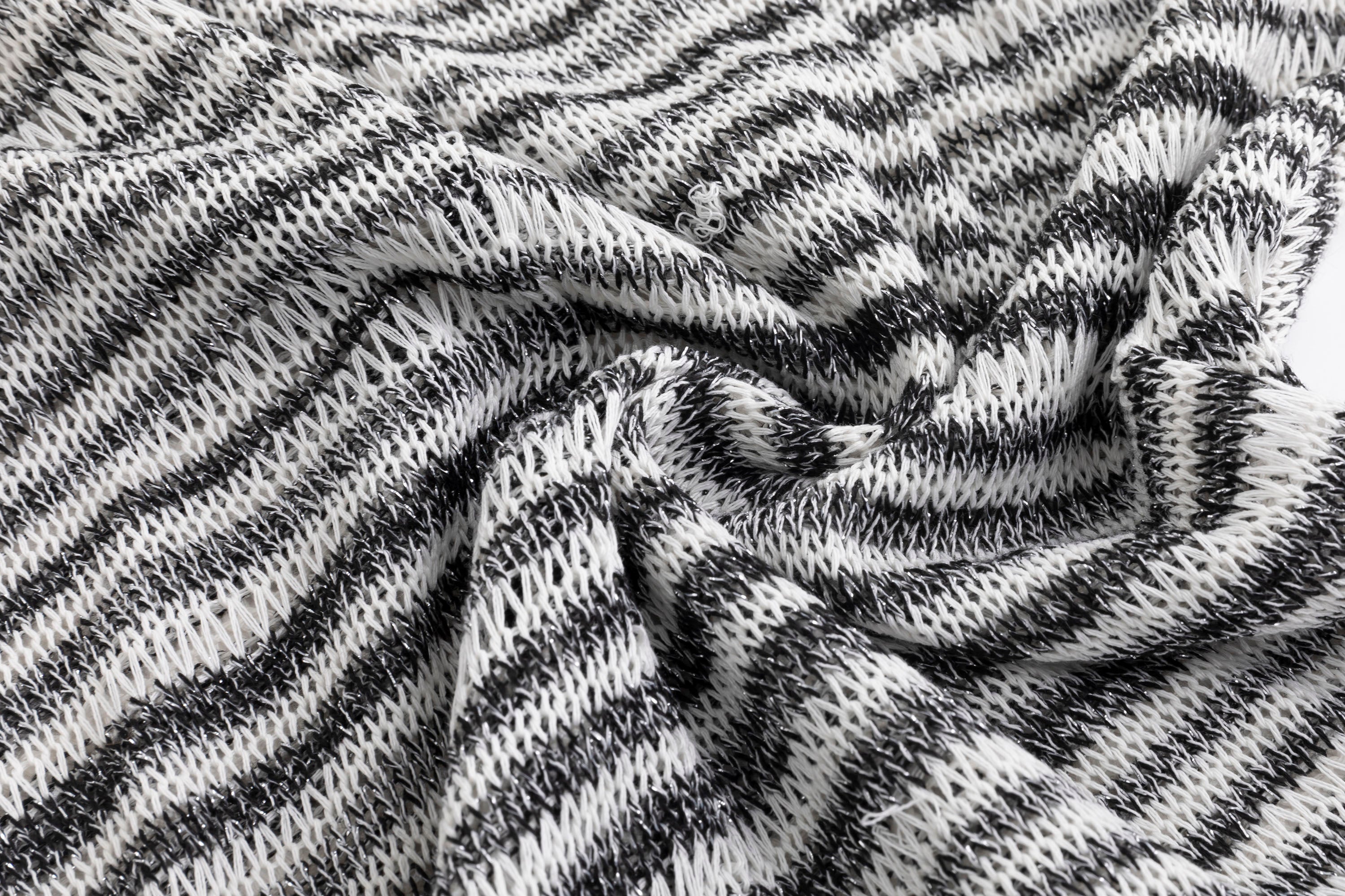 CESTNOUS Striped Sheer Hooded Long-Sleeve Tee