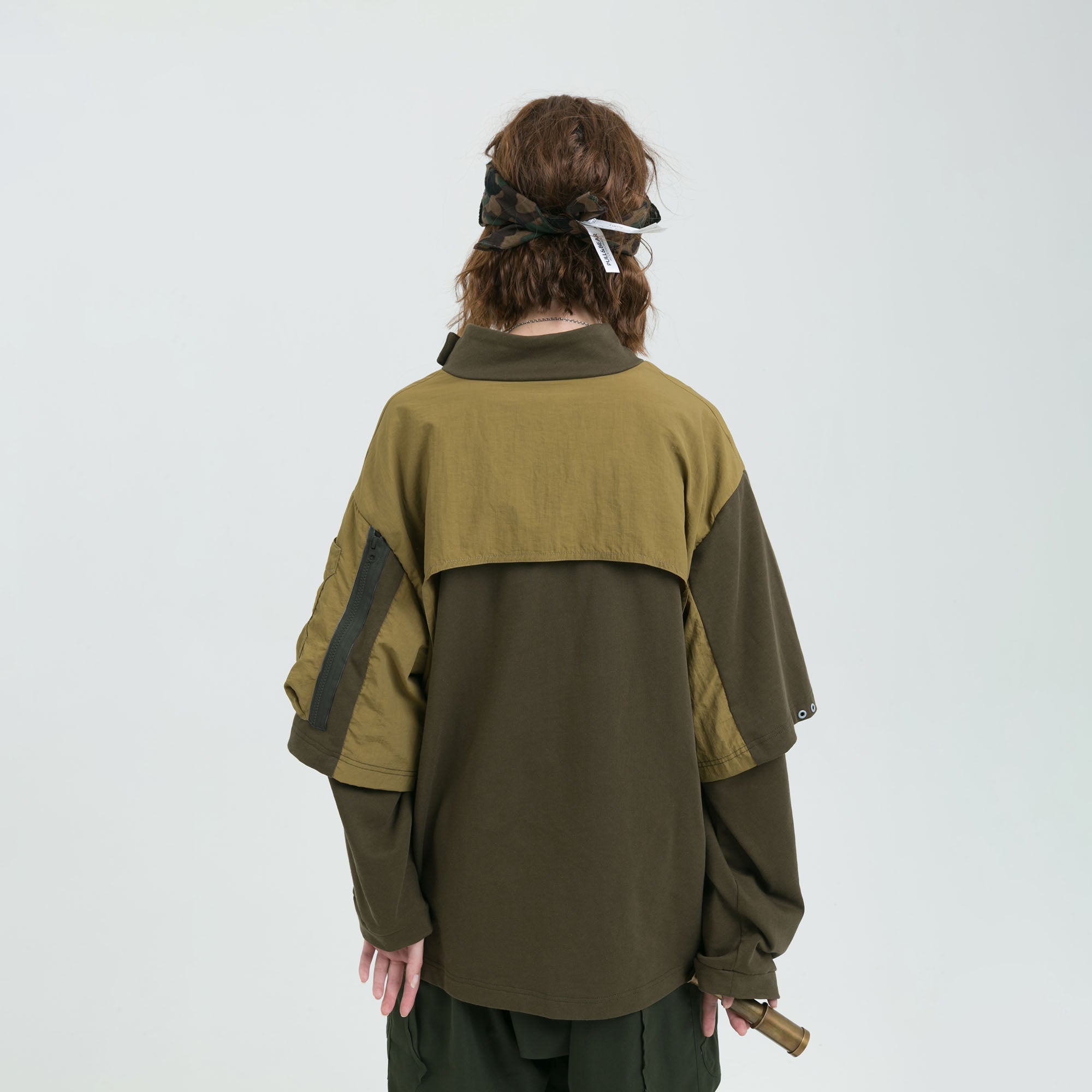 ERROR CODE ROBOT Detachable Sleeve Layered Utility Long-Sleeve Tee