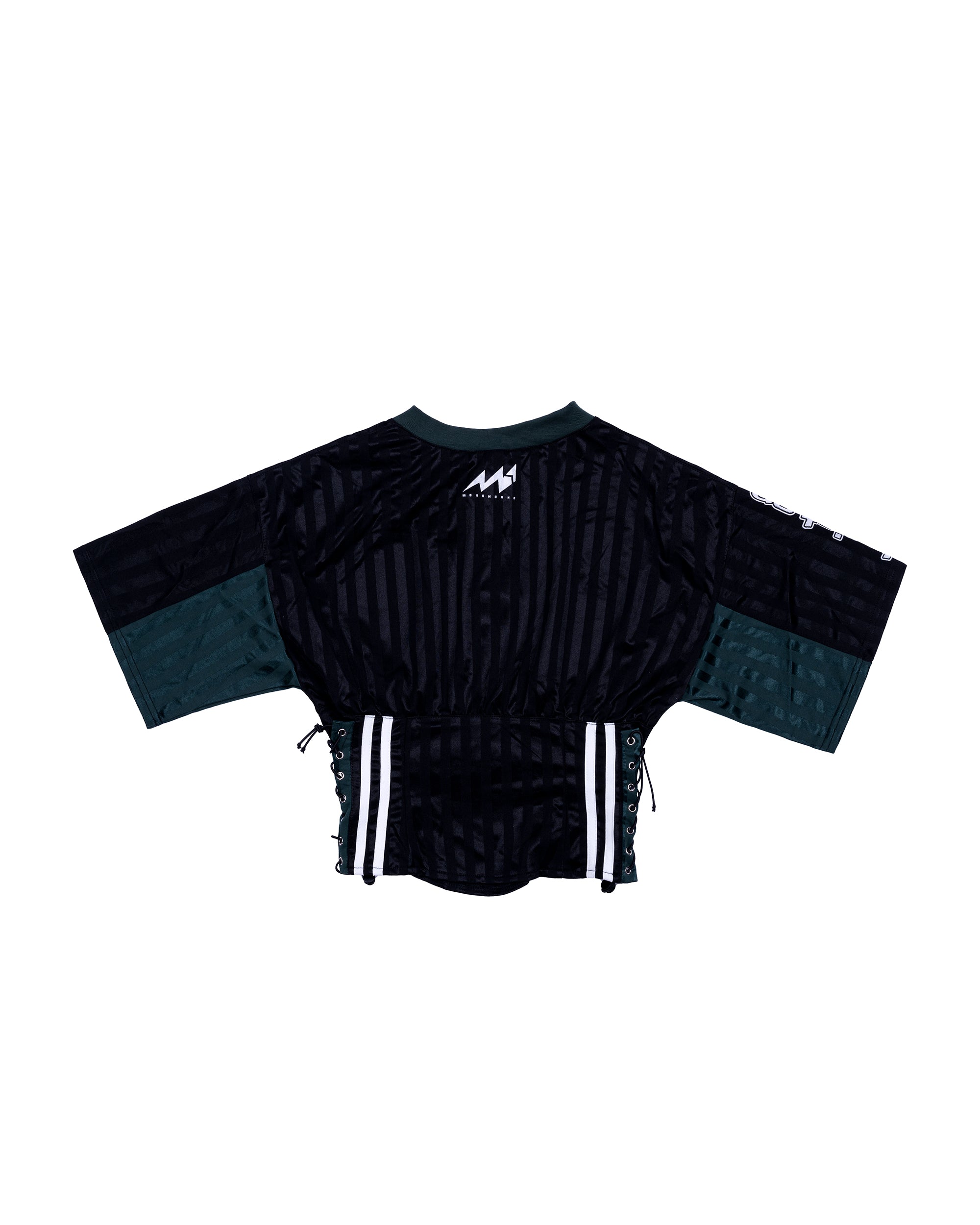 MOGONGSHE Varsity Lace-Up Waist Cropped Jersey