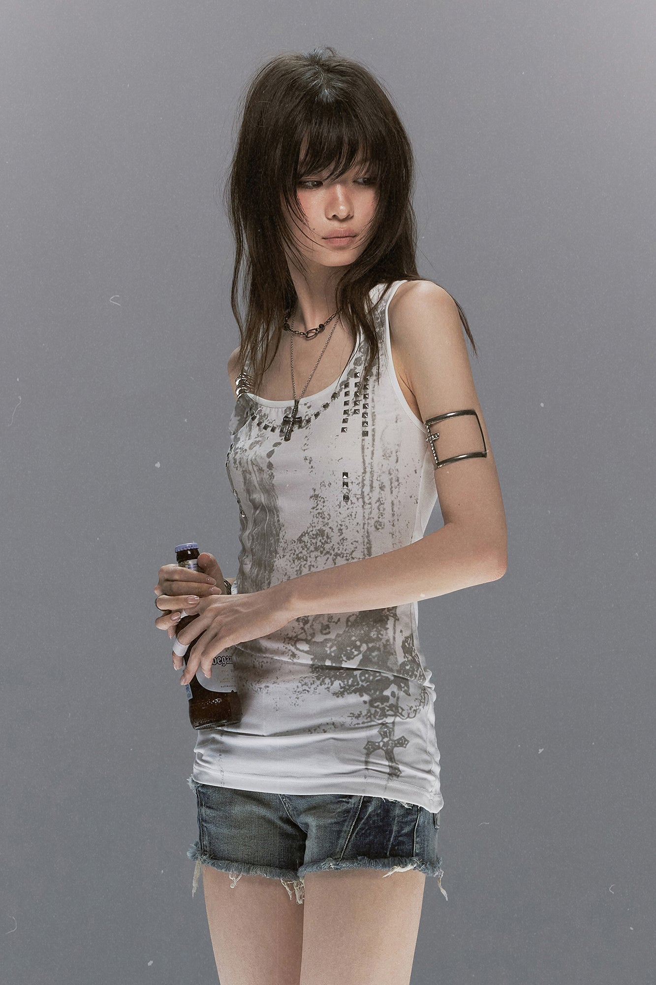 CESTNOUS Punk Studded Slim Tank Top