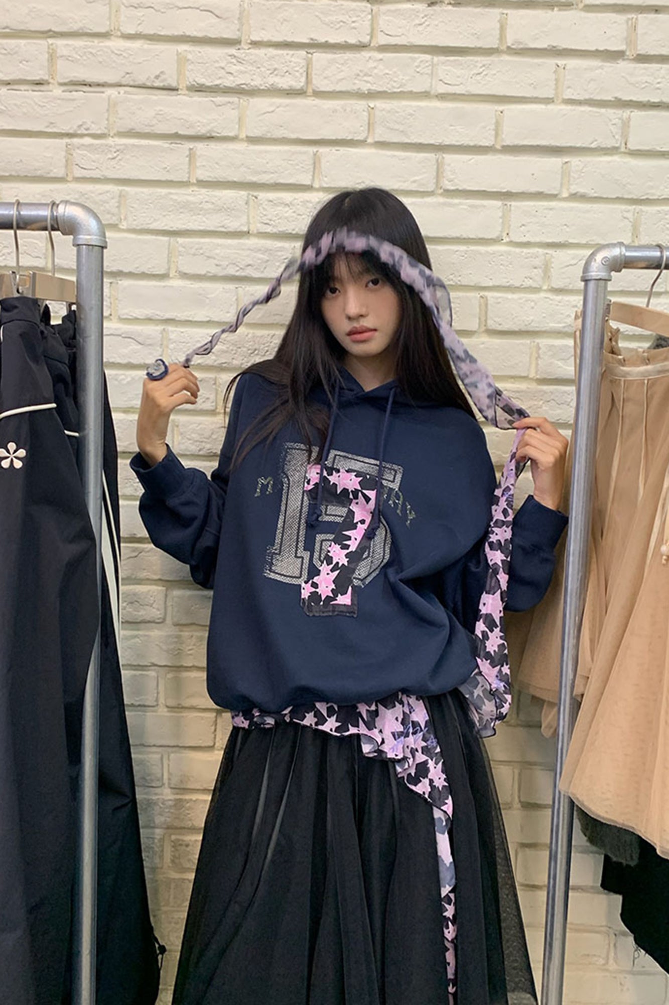 NEVERSEEZ 15 & 7 Layered Graphic Hoodie