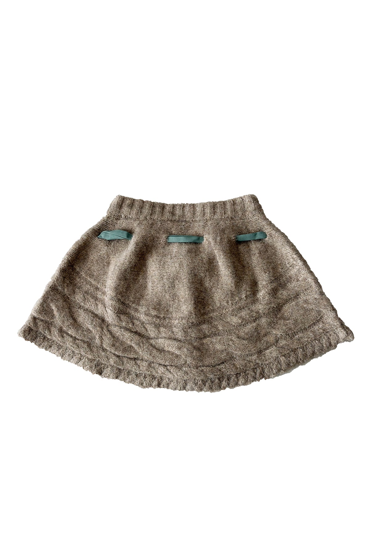 ANNIE ARMOR Cable-Knit Bow-Tie Cape Two-Piece Cardigan