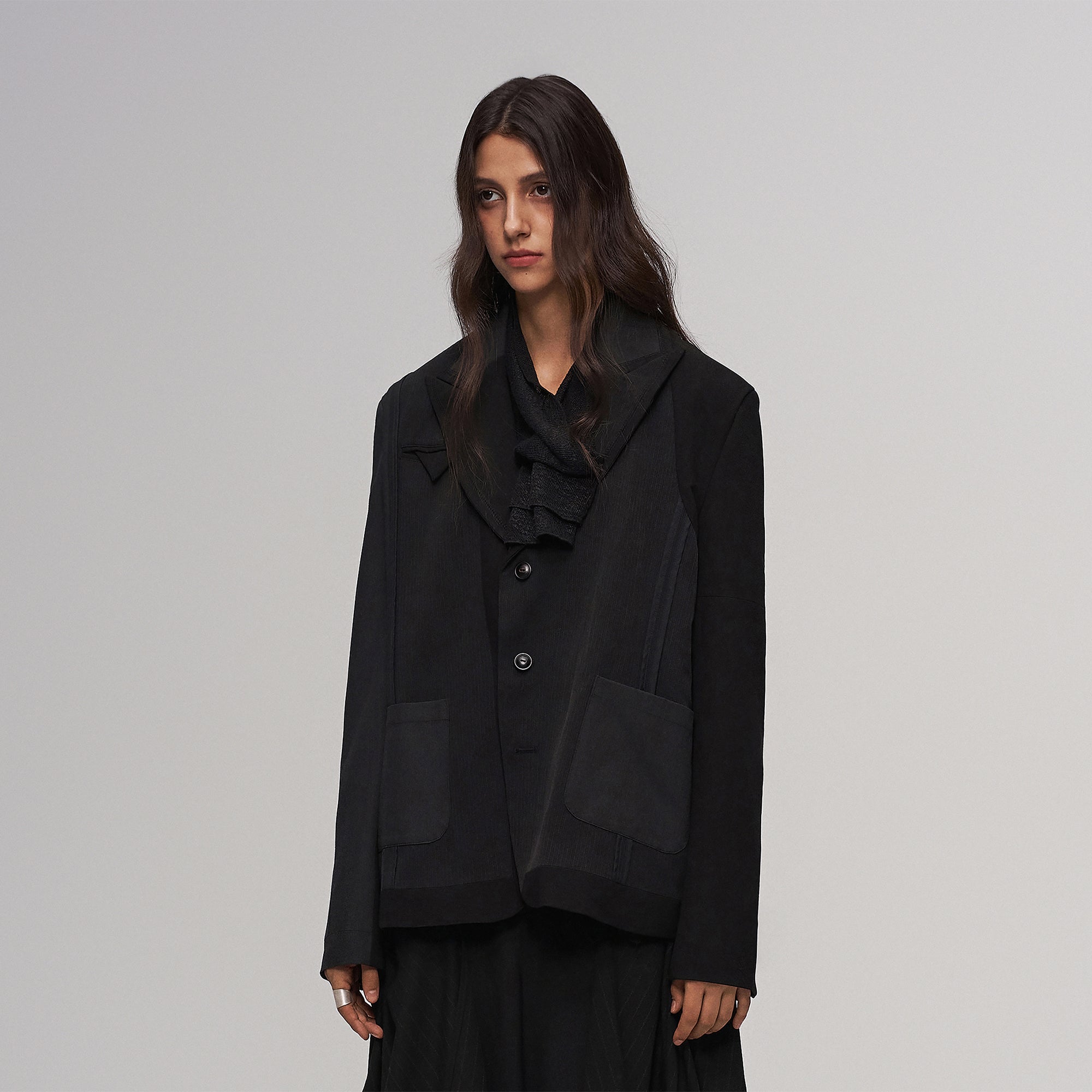 ILNya Nieternite Nifutur Asym Deconstructed Paneled Suit Jacket