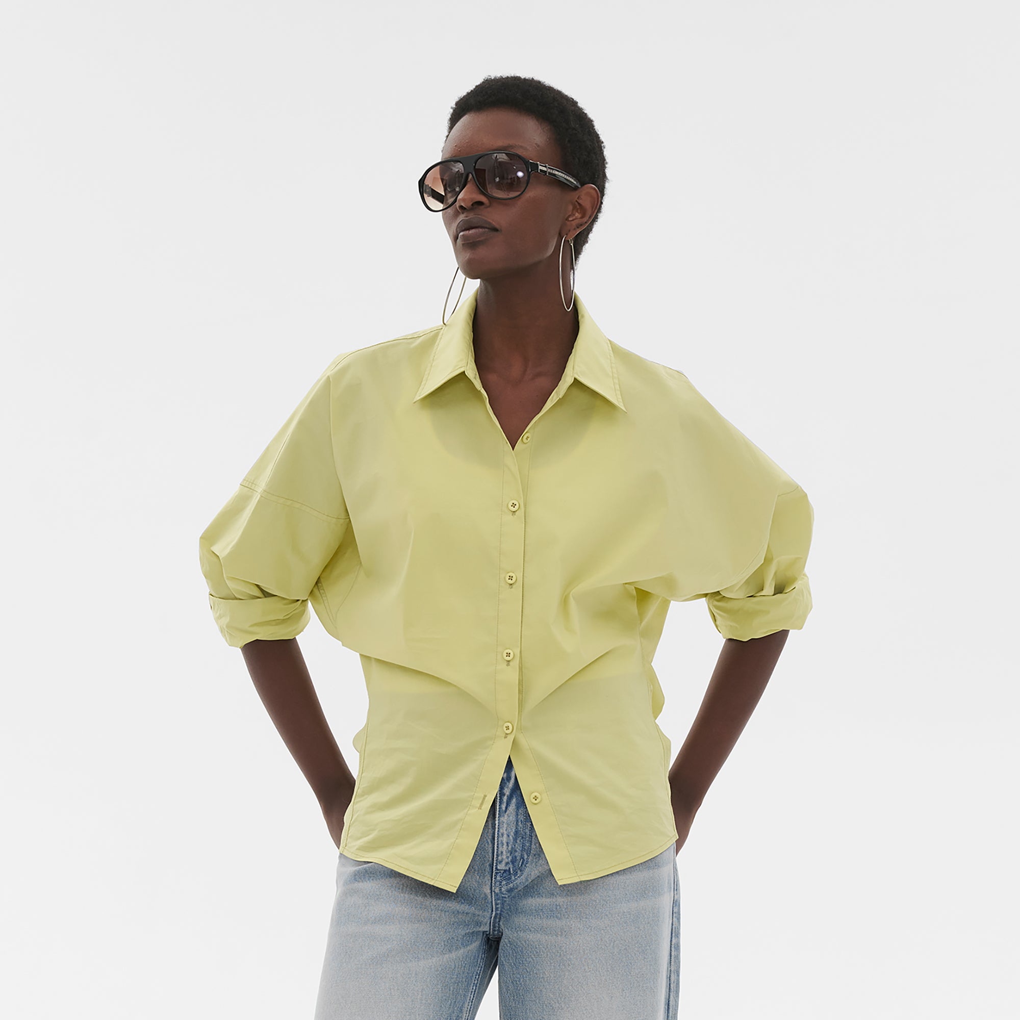 COMMAND N Lime Cinched Hem Relaxed Shirt