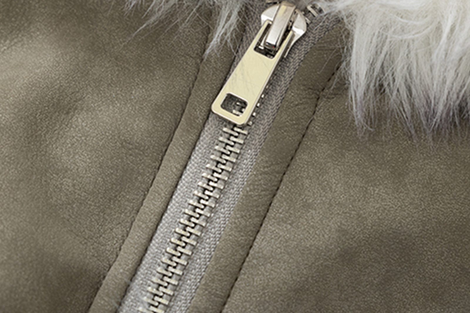 AE30 SAINT Reversible Suede Faux Fur Lining Coat