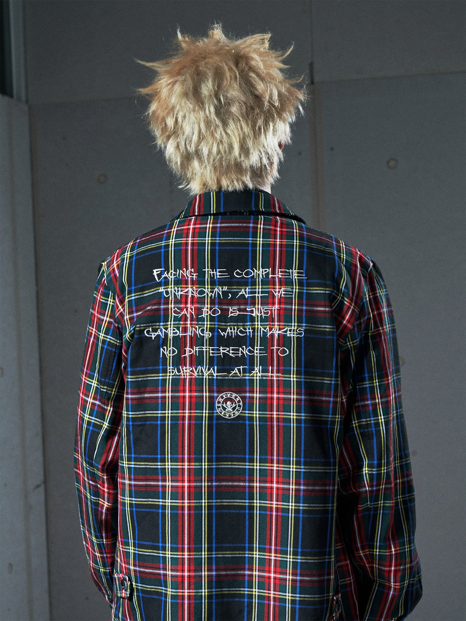 VENTUREK Punk Frayed Plaid Embroidered Jacket, premium urban and streetwear designers apparel on PROJECTISR.com, VENTUREK