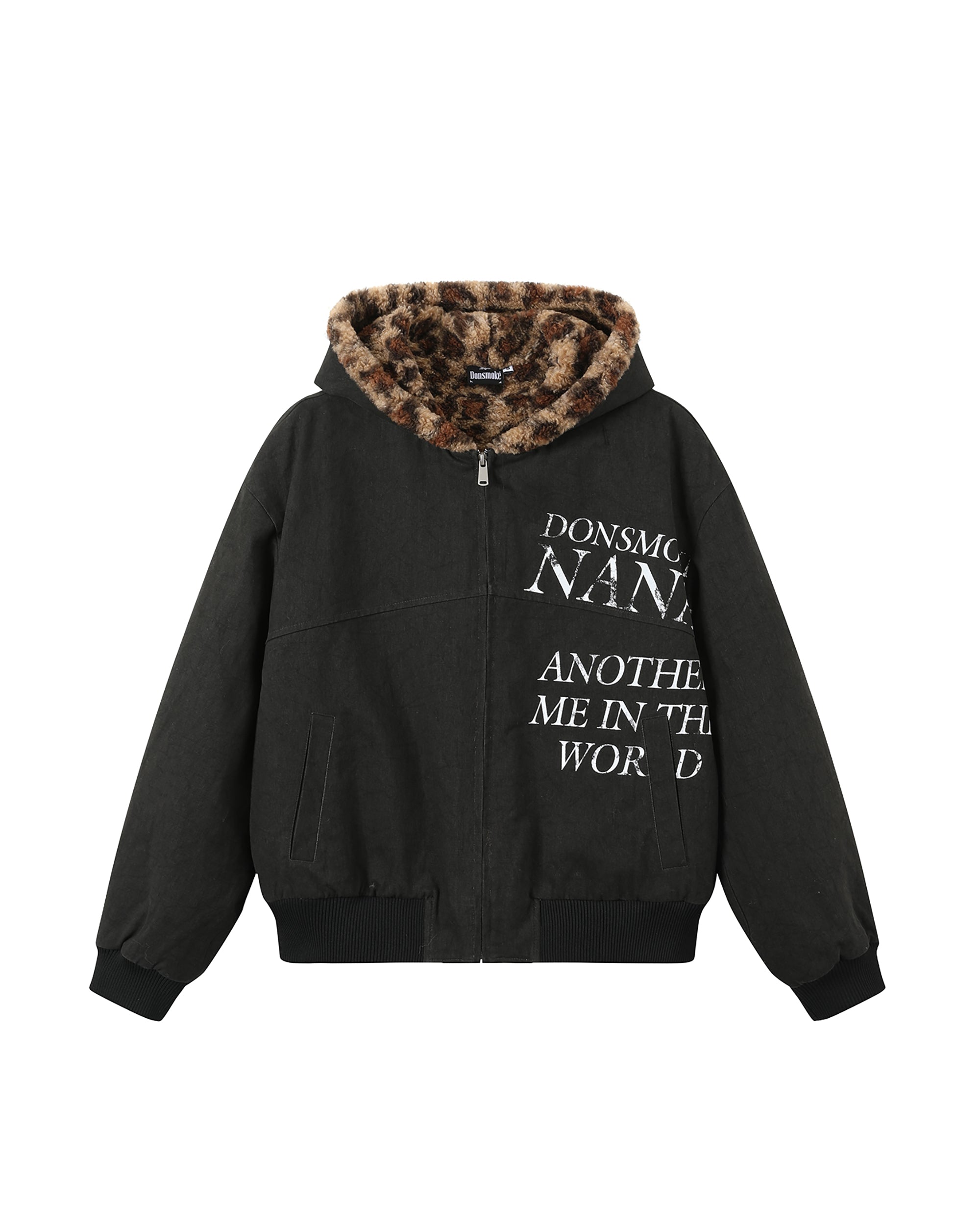 DONSMOKE × NANA Leopard Faux Fur Lined Jacket