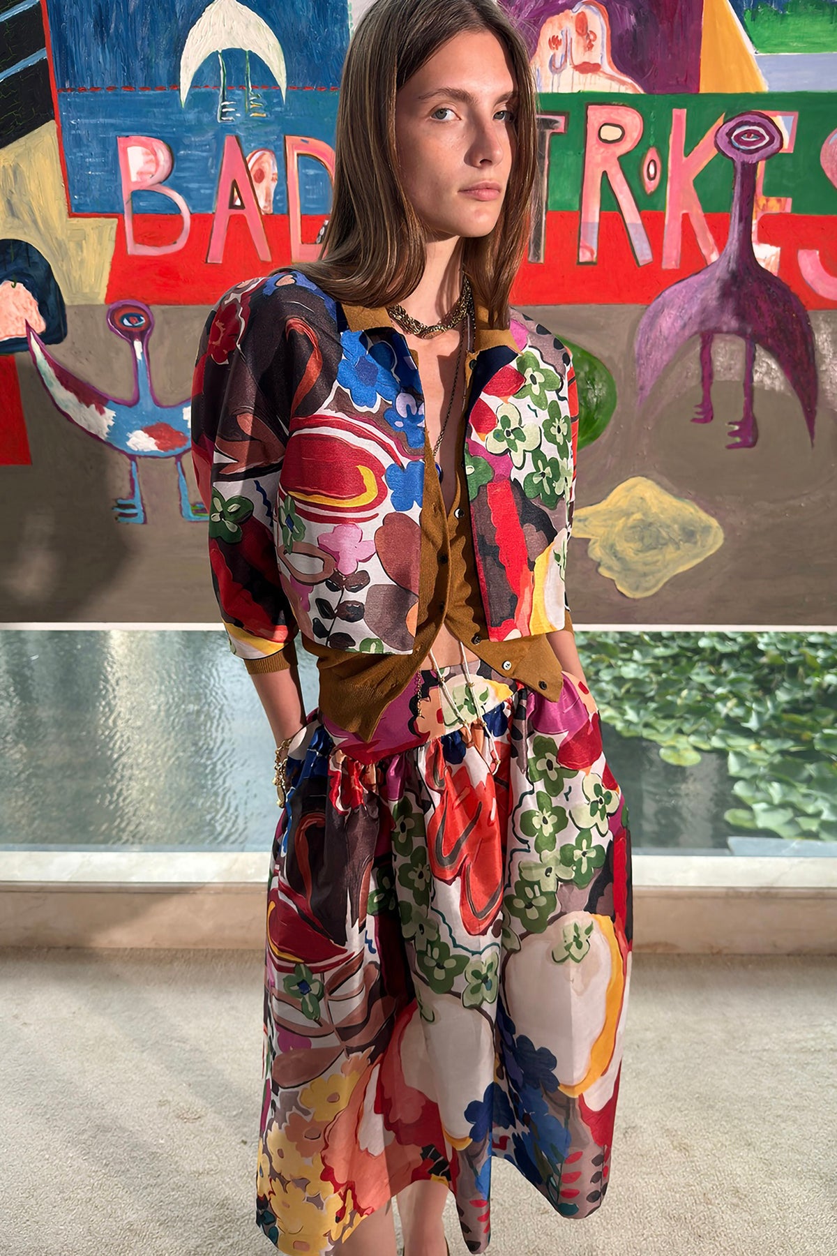 WINGFREE Reversible Floral Cropped Jacket
