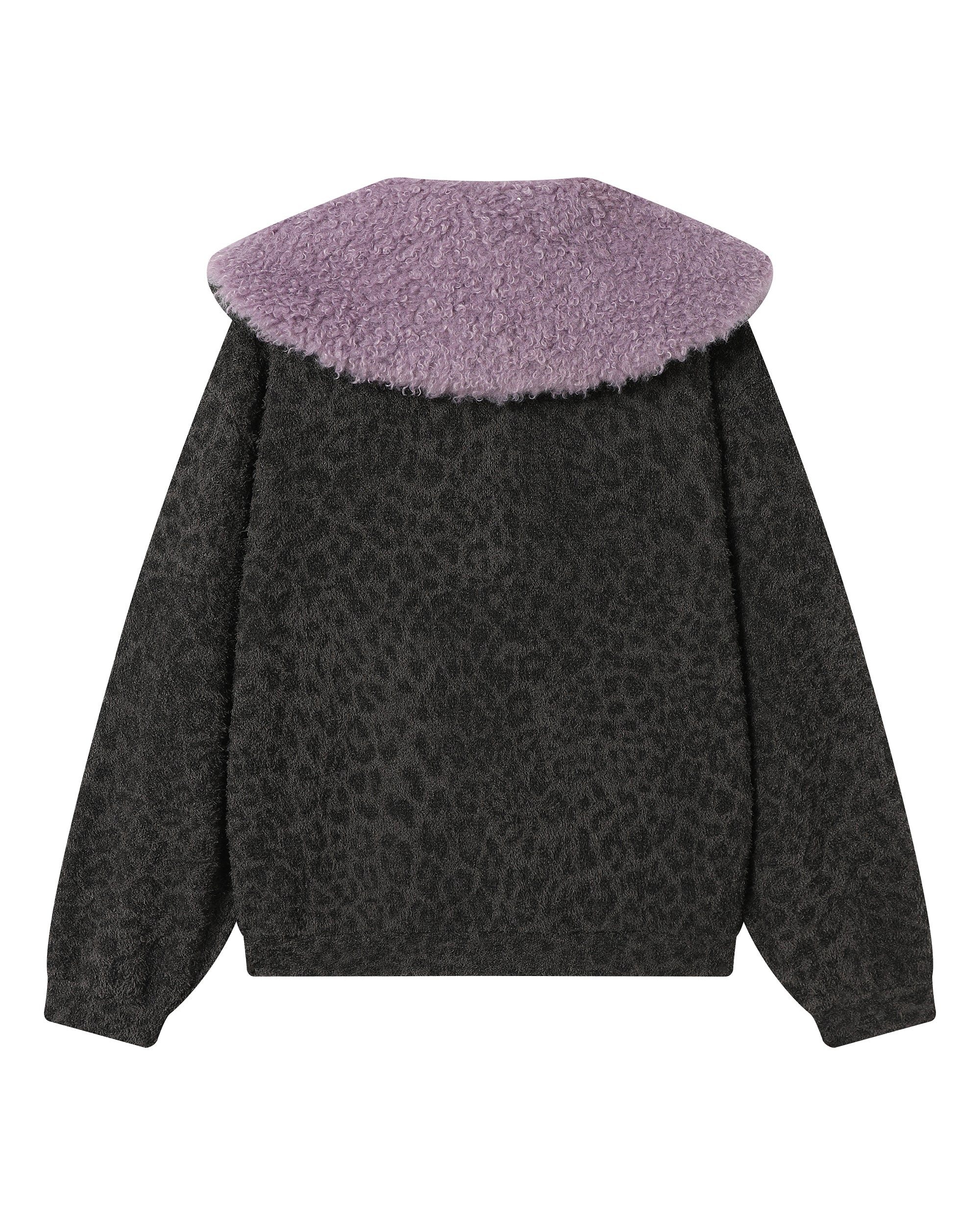 HAVEAMEAL Detachable Collar Leopard Full-Print Jacket