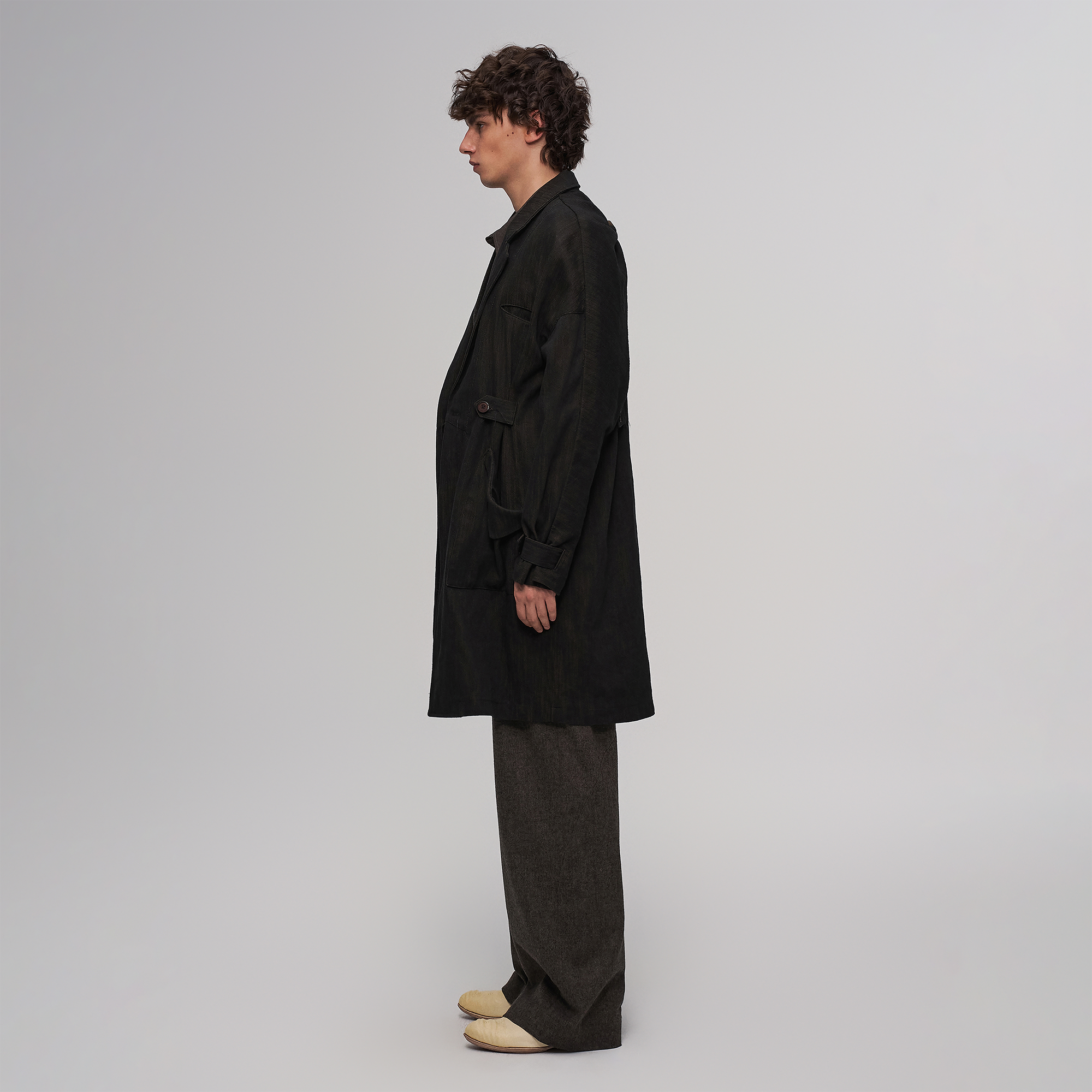 ILNya Nieternite Nifutur Knotted Cape-Back Linen-Blend Trench