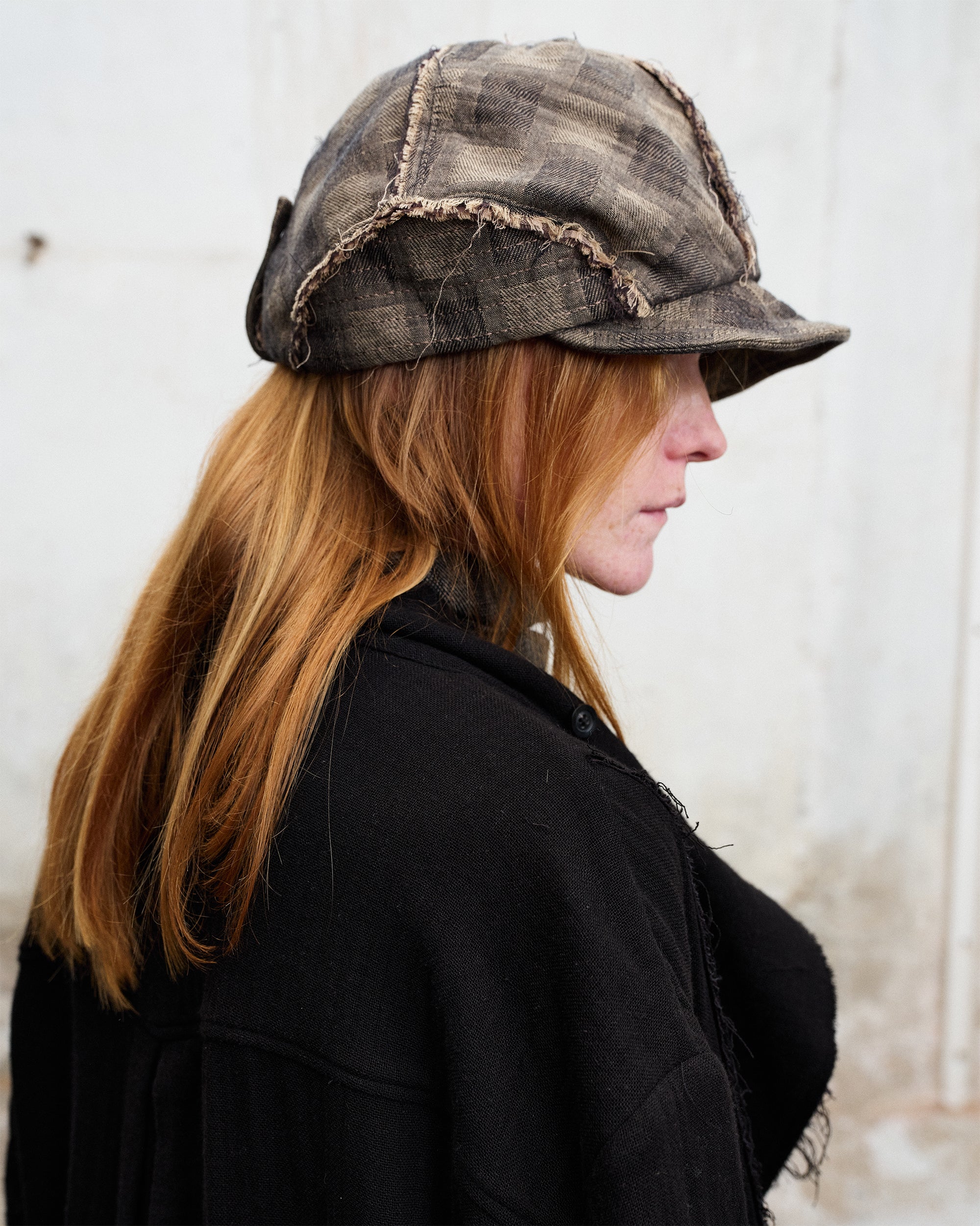 ILNya Nieternite Nifutur Frayed Plaid Spliced Newsboy Cap