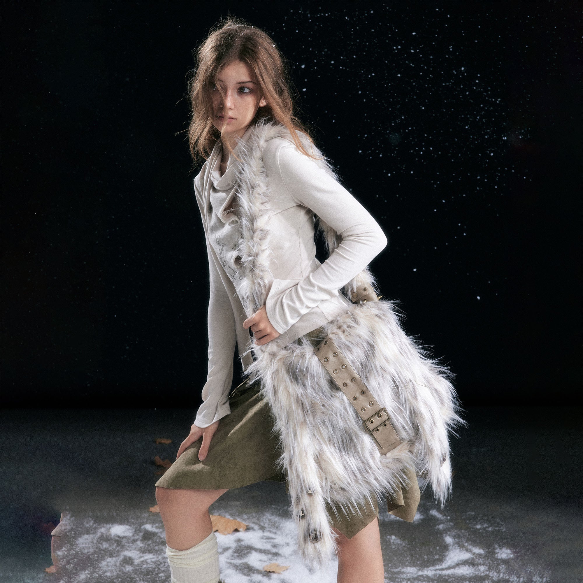 CESTNOUS Fuzzy Faux Fur Crossbody Bag