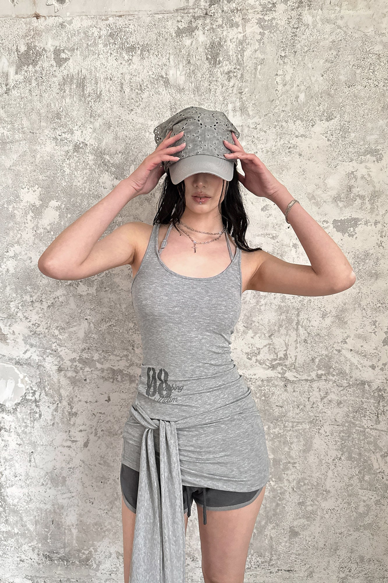 RIDK Eyelet Lace Headscarf Cap