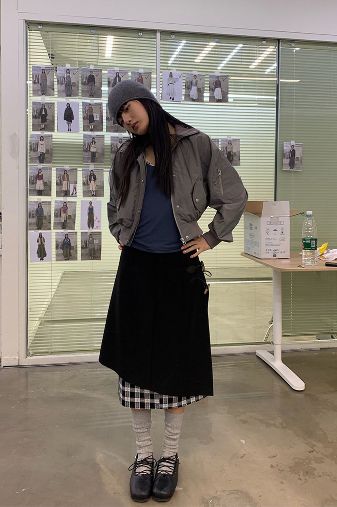 NEVERSEEZ Ruched-Back Cropped Bomber Jacket