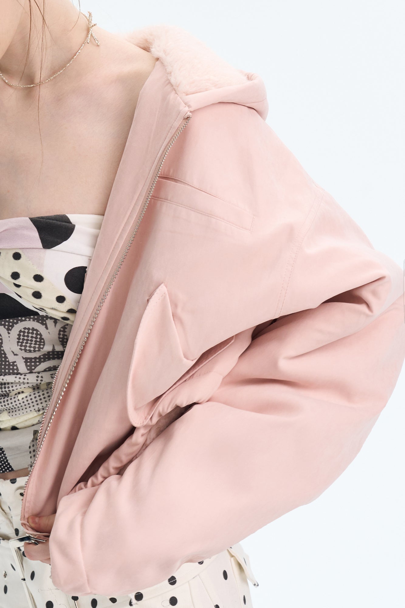 THE NEVERMORE Faux Fur Lined Cropped Parka