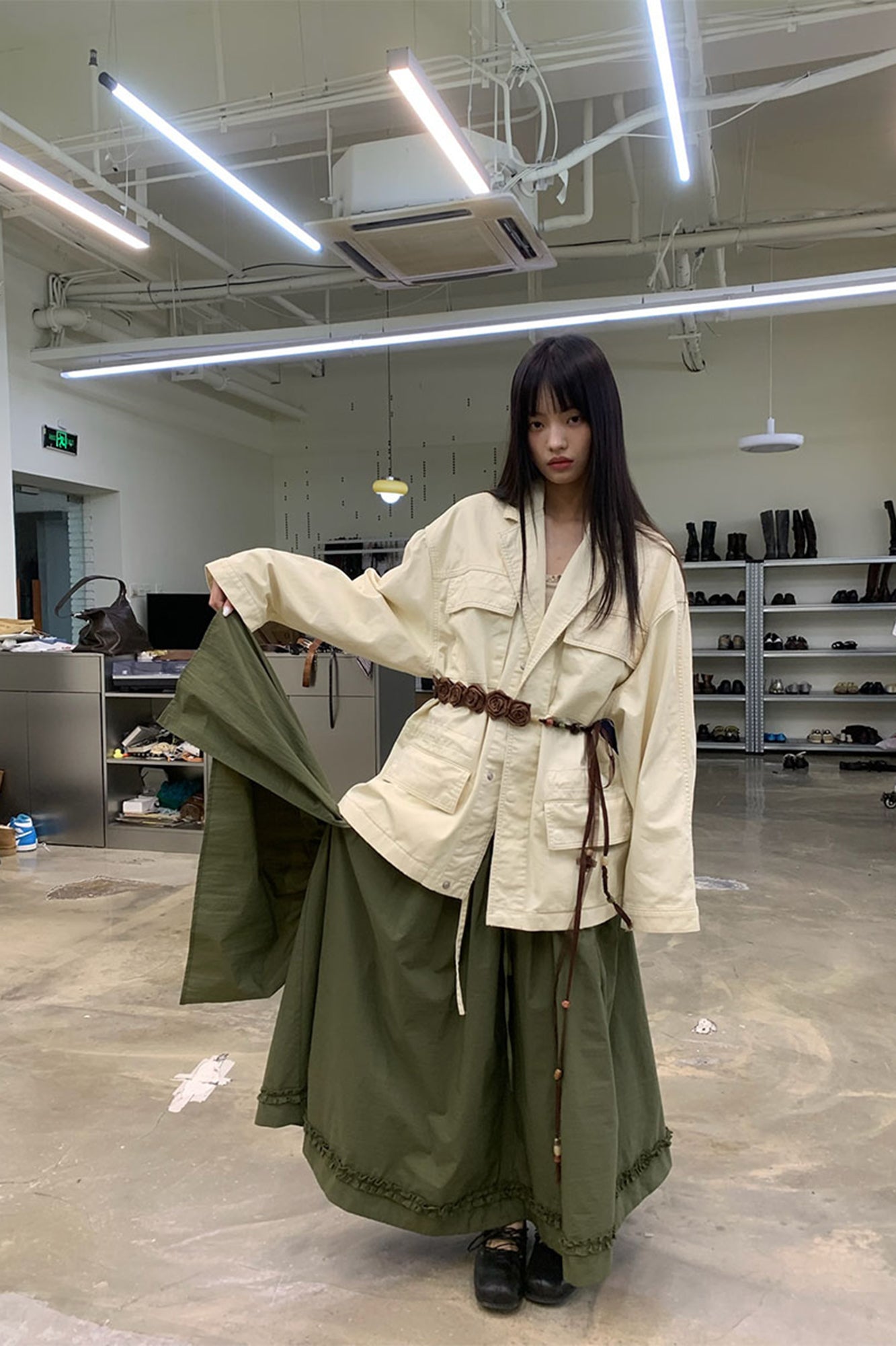 NEVERSEEZ Drawstring-Waist Utility Jacket