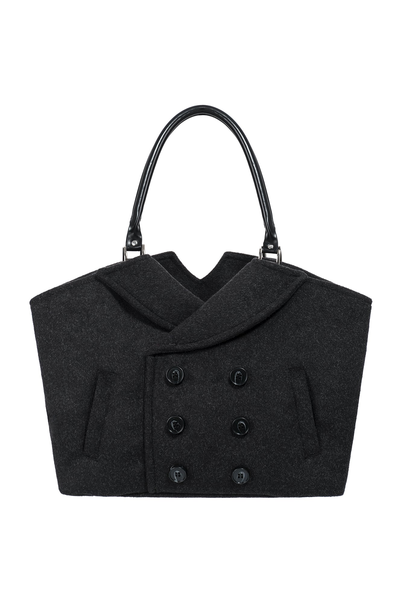 COSTUSTOOT Double-Breasted Coat Collar Tote Bag