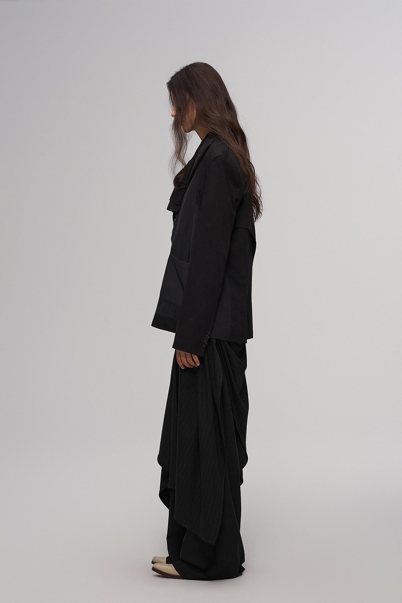 ILNya Nieternite Nifutur Asym Deconstructed Paneled Suit Jacket