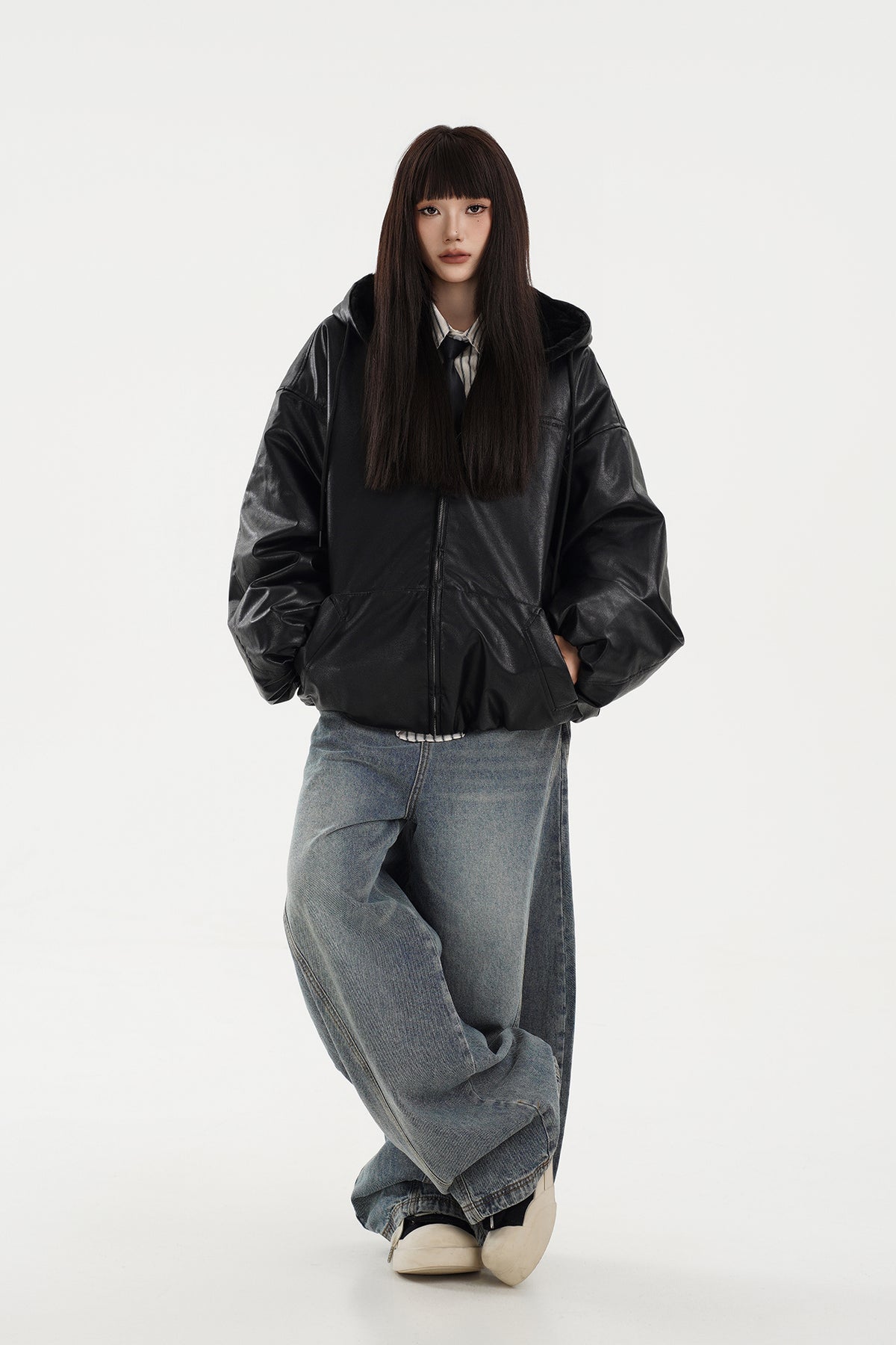 FREE CENTER Reversible Faux Fur Hooded Jacket