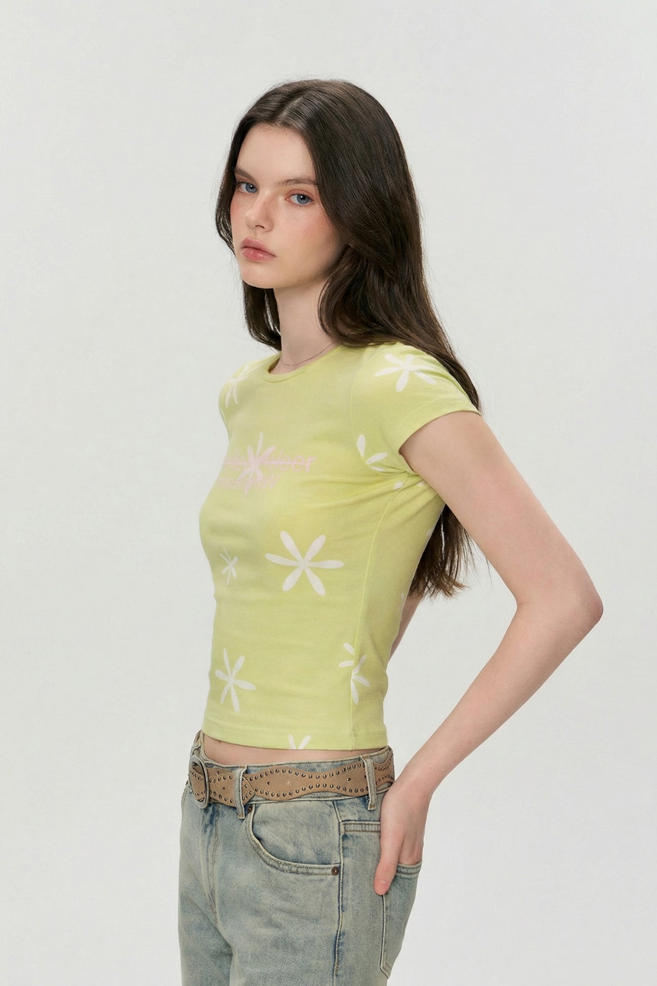 THE NEVERMORE Floral Logo Graphic Baby Tee