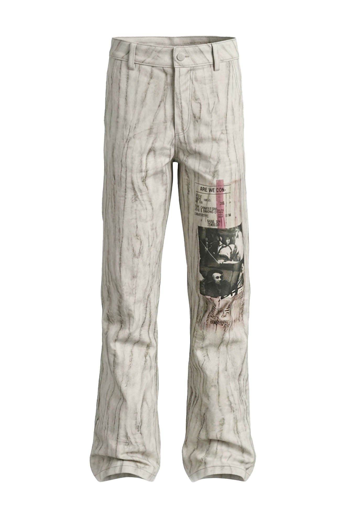 EMOHA Striped Washed Flared Jeans