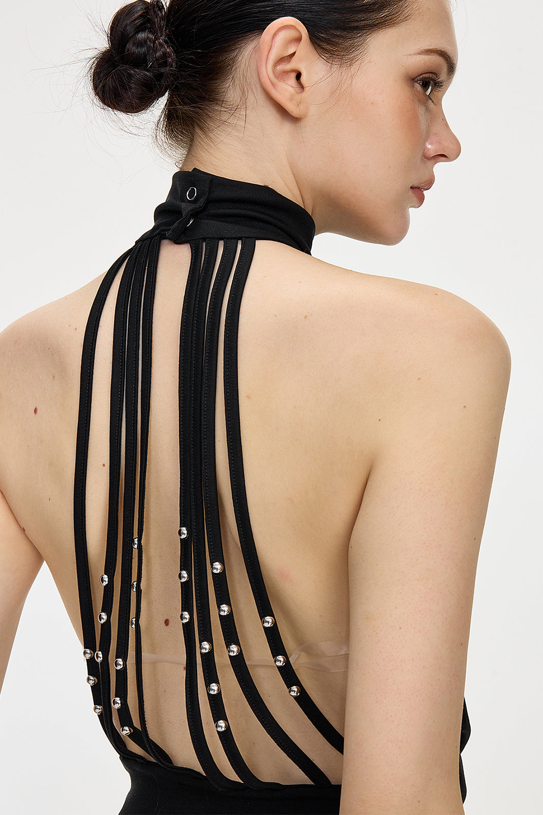 AE30 SAINT Open-Back Fringe Halter Top