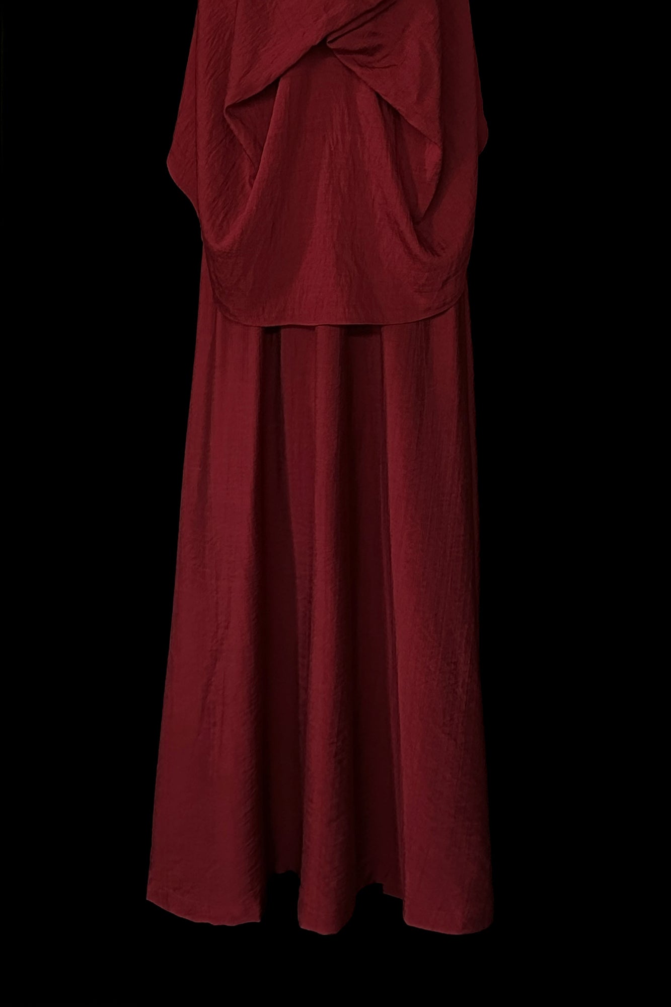 WUHEYIZUO Essential Gathered Waist Maxi Skirt