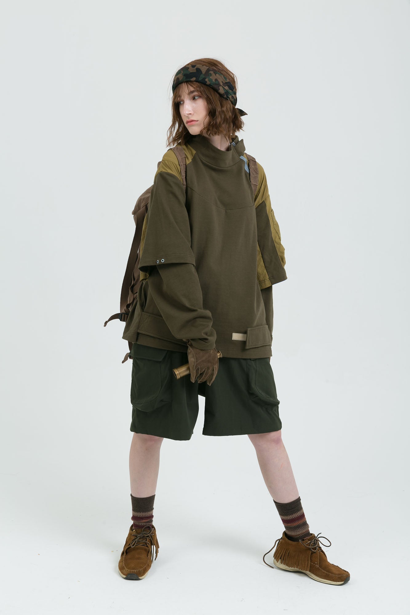 ERROR CODE ROBOT Detachable Sleeve Layered Utility Long-Sleeve Tee
