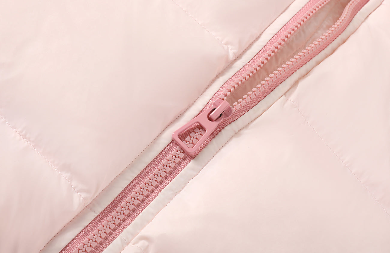 DONSMOKE Wavy Trim Hooded Down Puffer