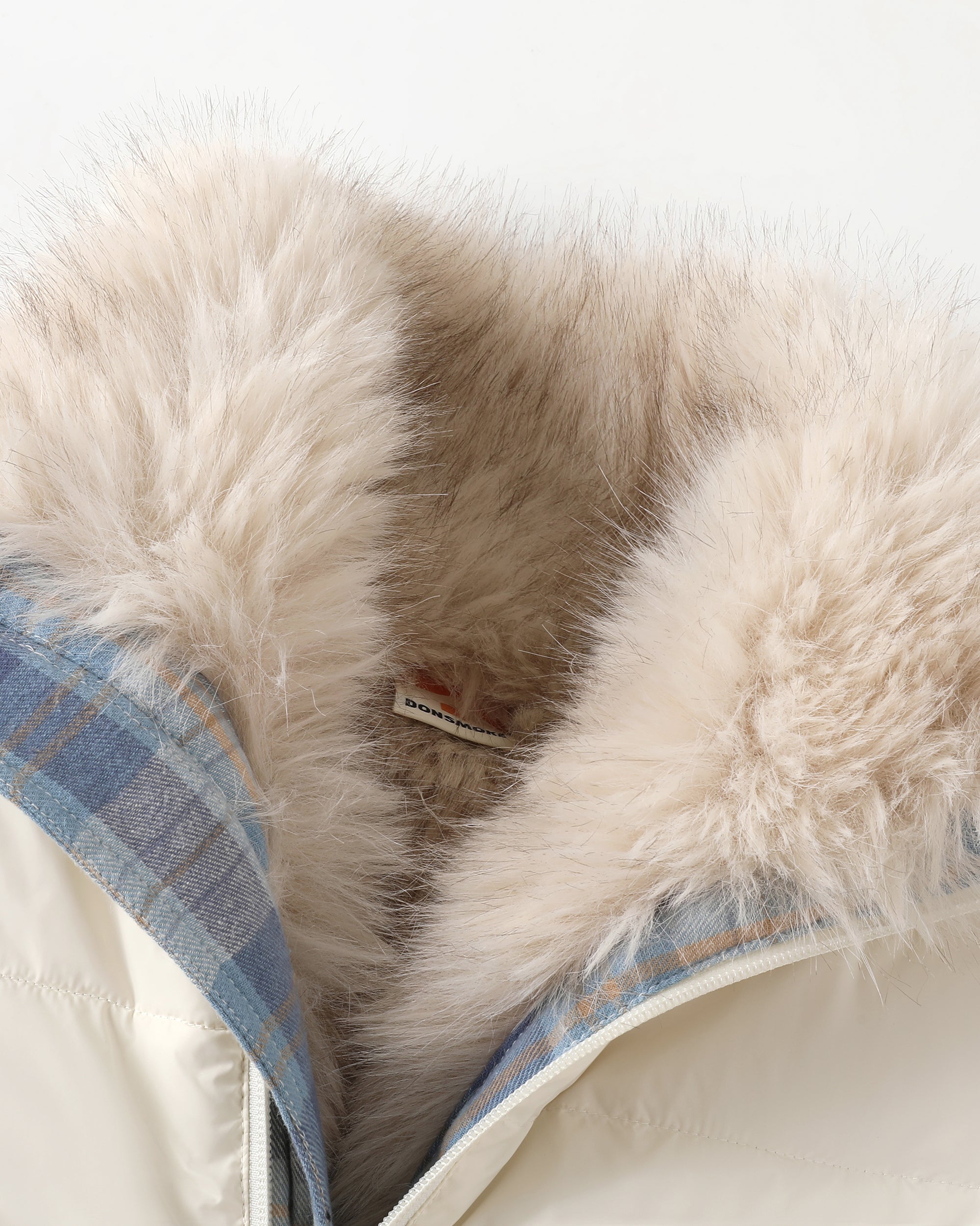 DONSMOKE Modern Fair Isle Faux Fur Lined Puffer Jacket