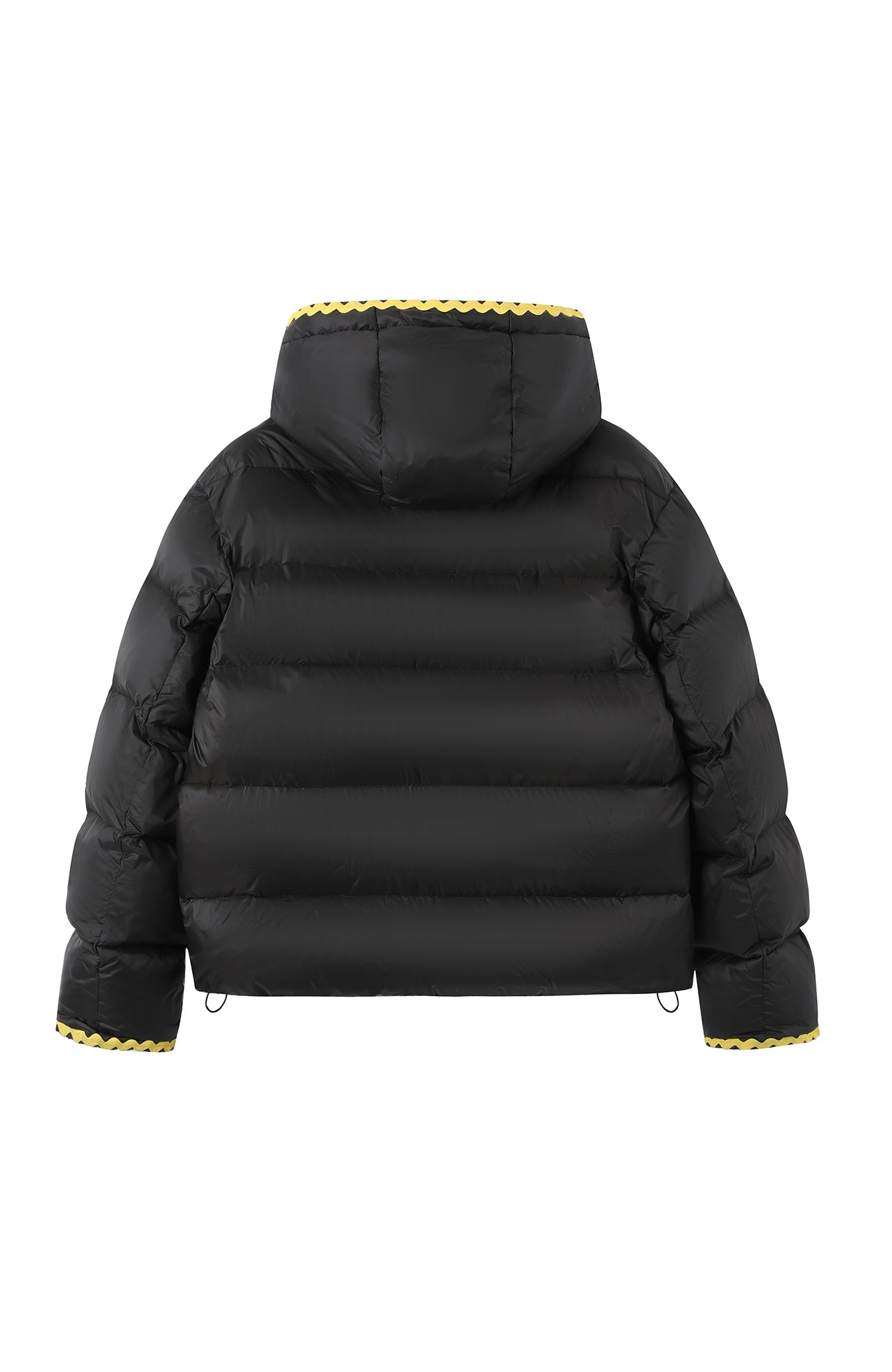 DONSMOKE Wavy Trim Hooded Down Puffer