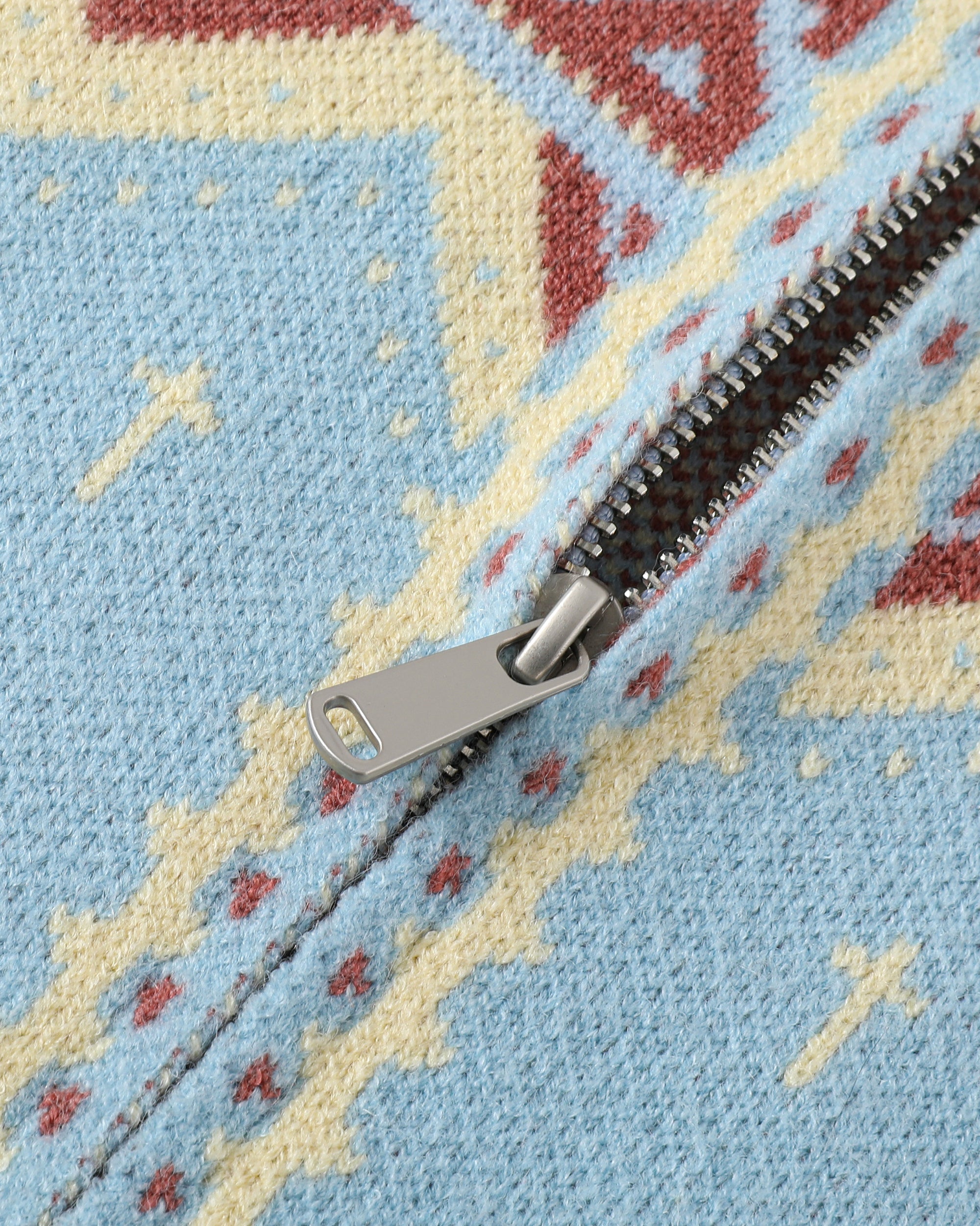 DONSMOKE Retro Fair Isle Pom Zip-Up Hoodie