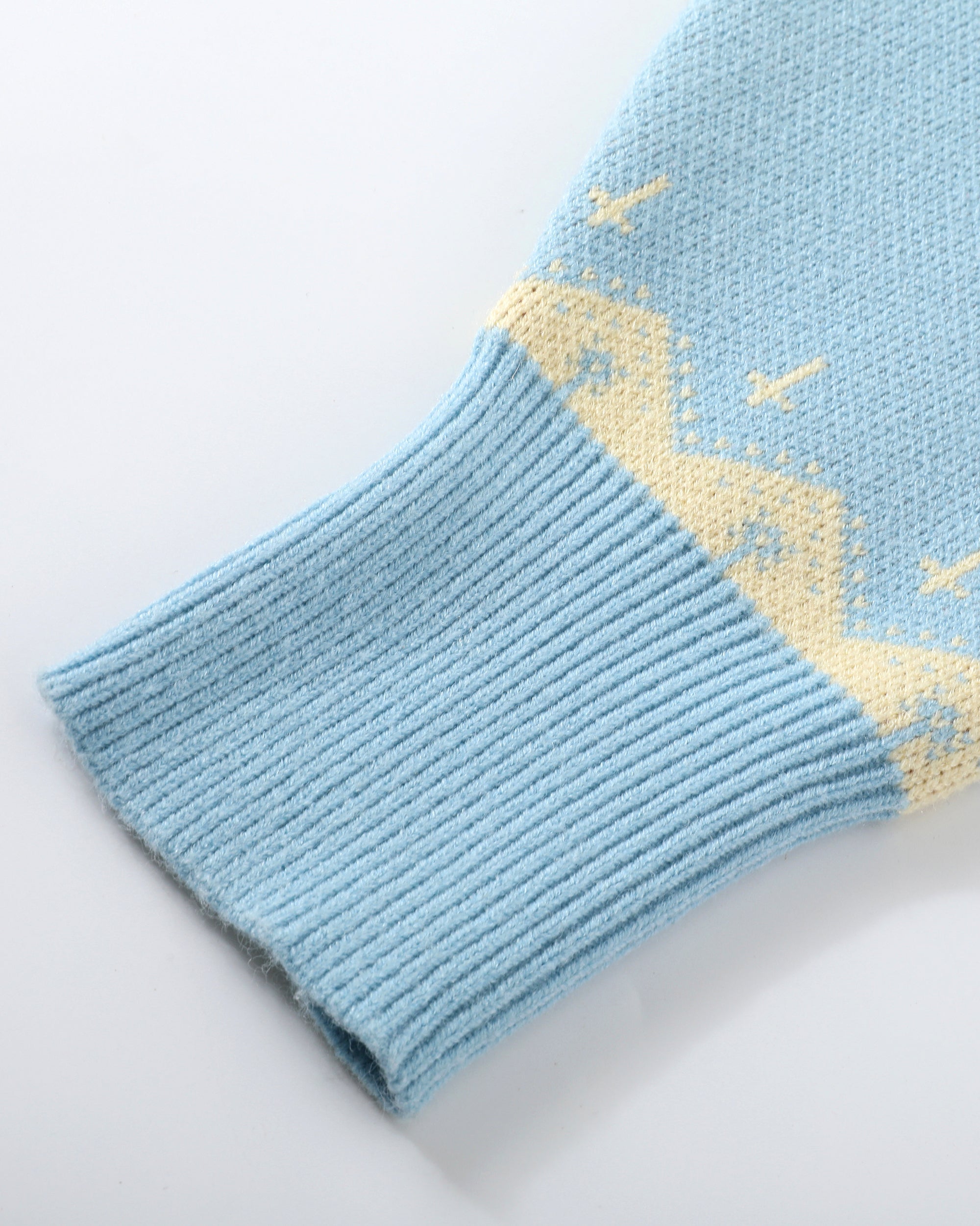 DONSMOKE Retro Fair Isle Pom Zip-Up Hoodie