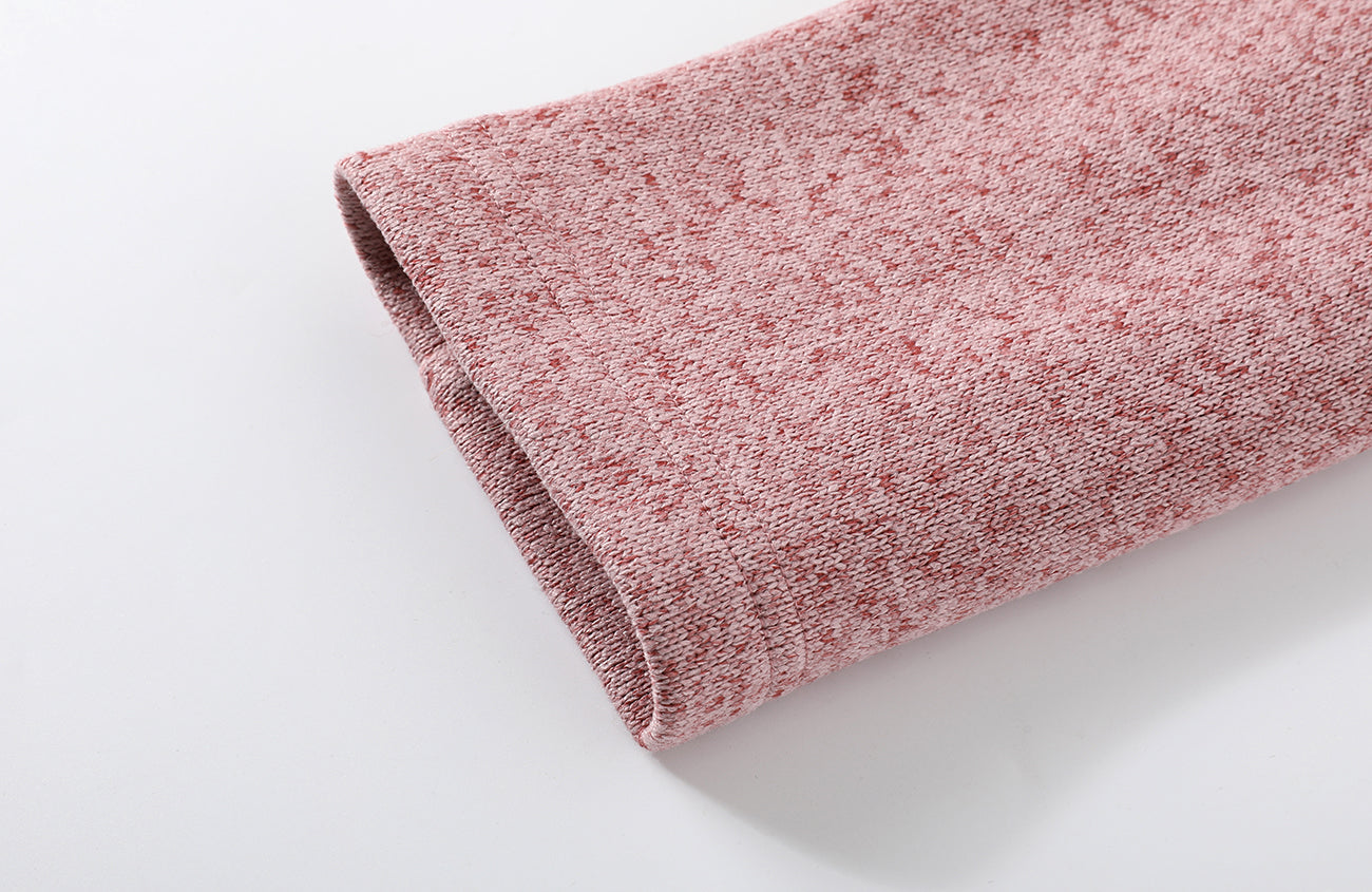 DONSMOKE Snowflake Embroidered Fleece-Lined Zip-Up Hoodie