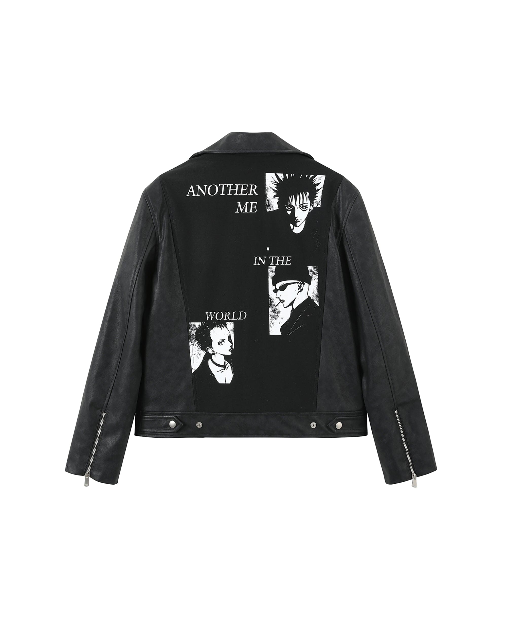 DONSMOKE × NANA Asym Zip Faux Leather Biker Jacket