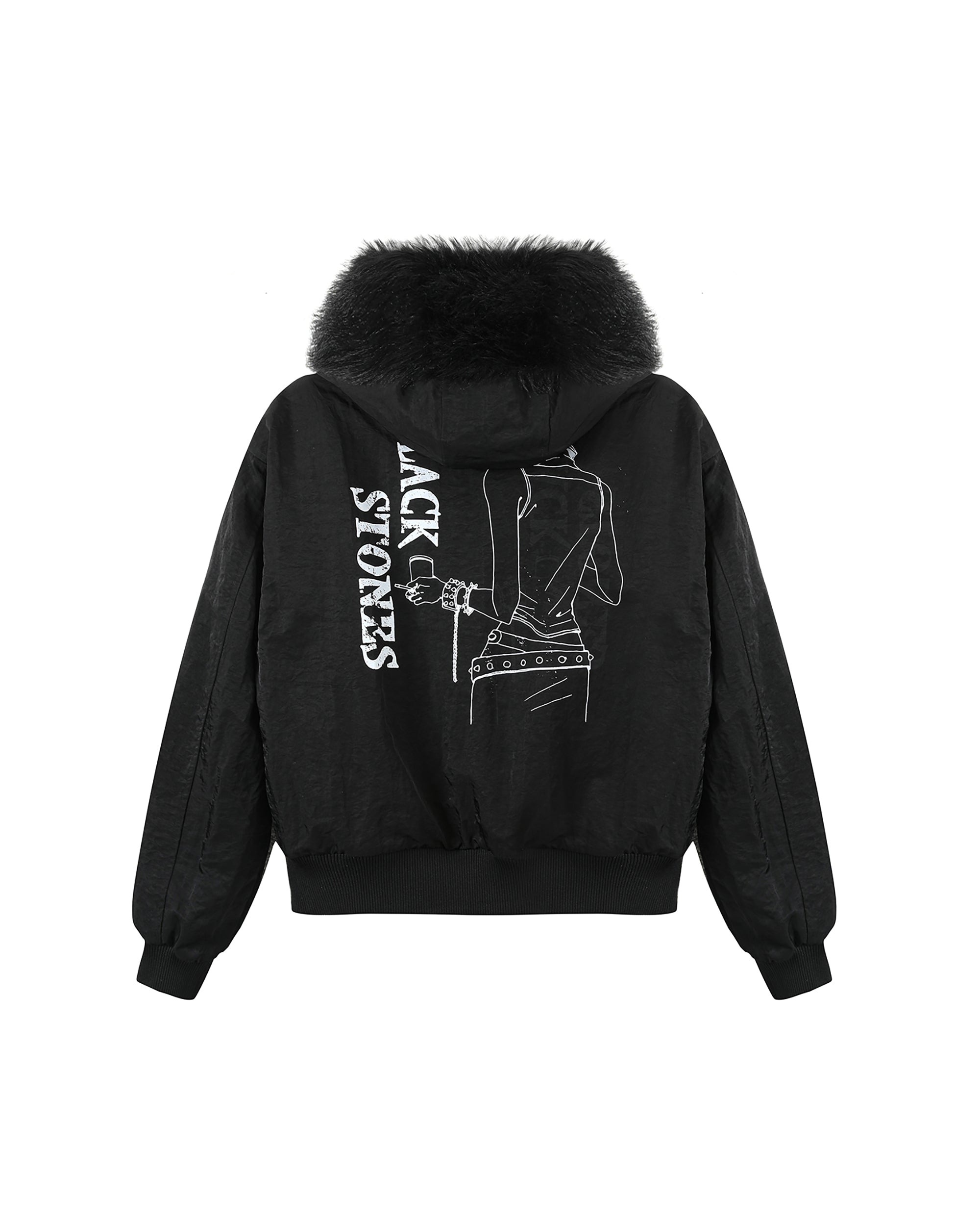 DONSMOKE × NANA Manga Graphic Fur Trim Bomber Jacket