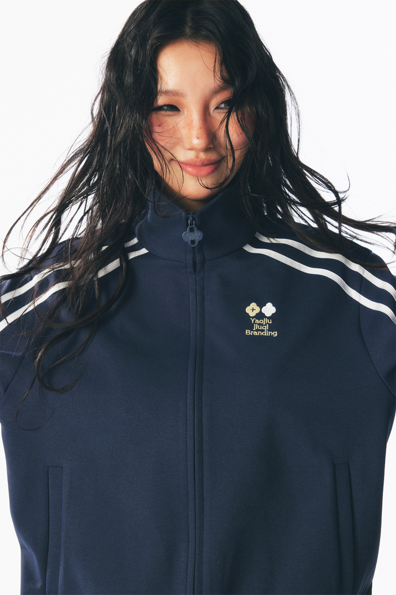 1997 POSTOFFICE Contrast Curved-Stripe Quick-Dry Track Jacket