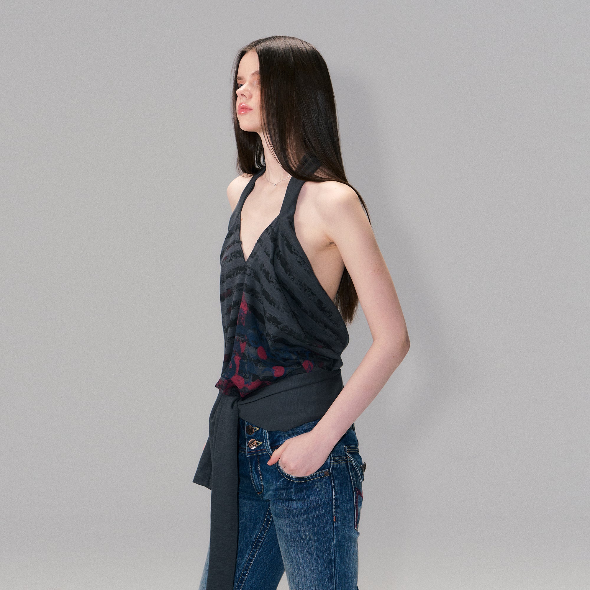 THE NEVERMORE Convertible Full-Print Long-Sleeve Tee