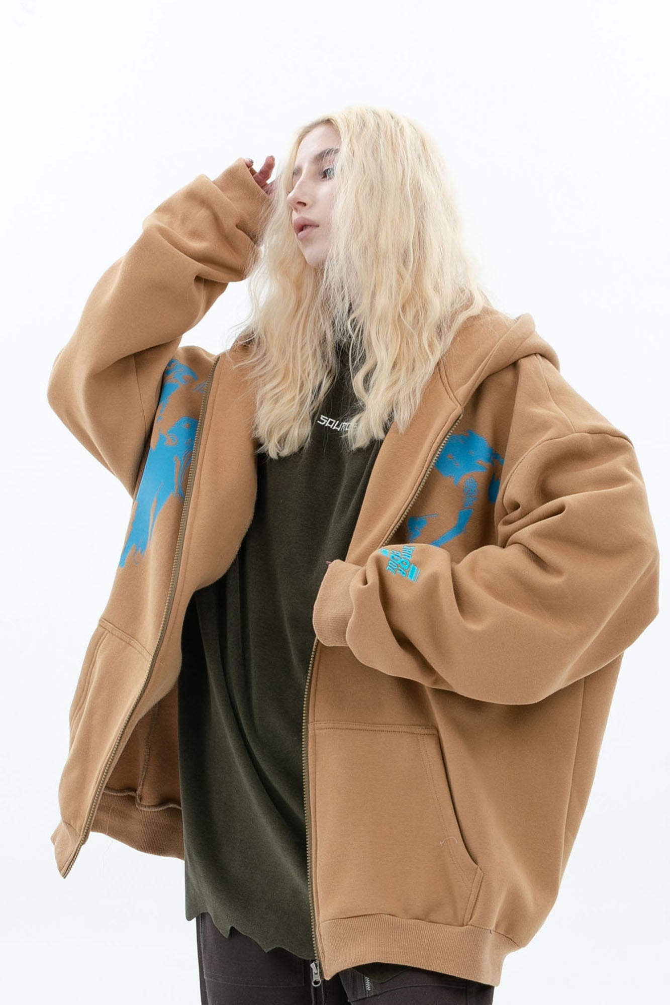 ERROR CODE ROBOT Fleetwood Mac Graphic Oversized Hooded Jacket