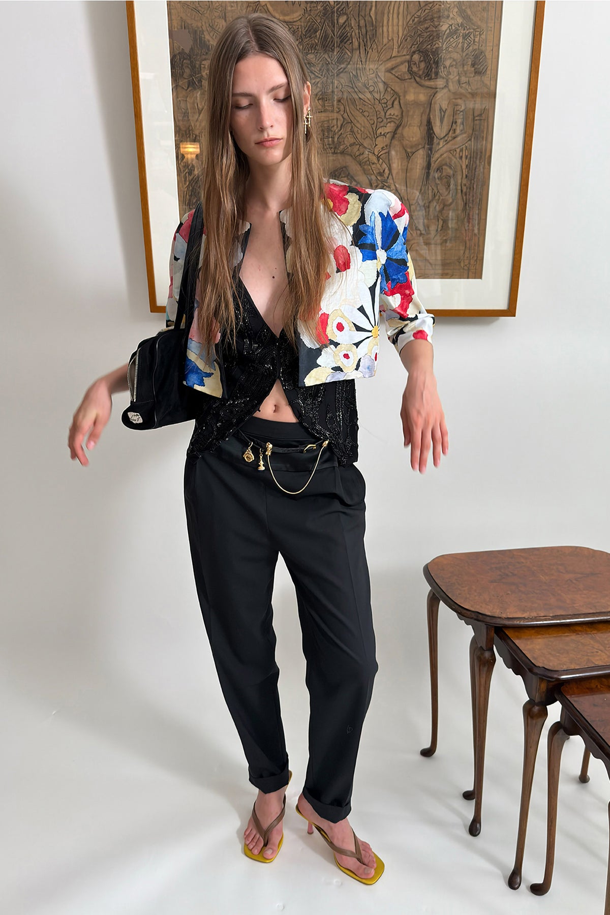 WINGFREE Reversible Floral Cropped Jacket