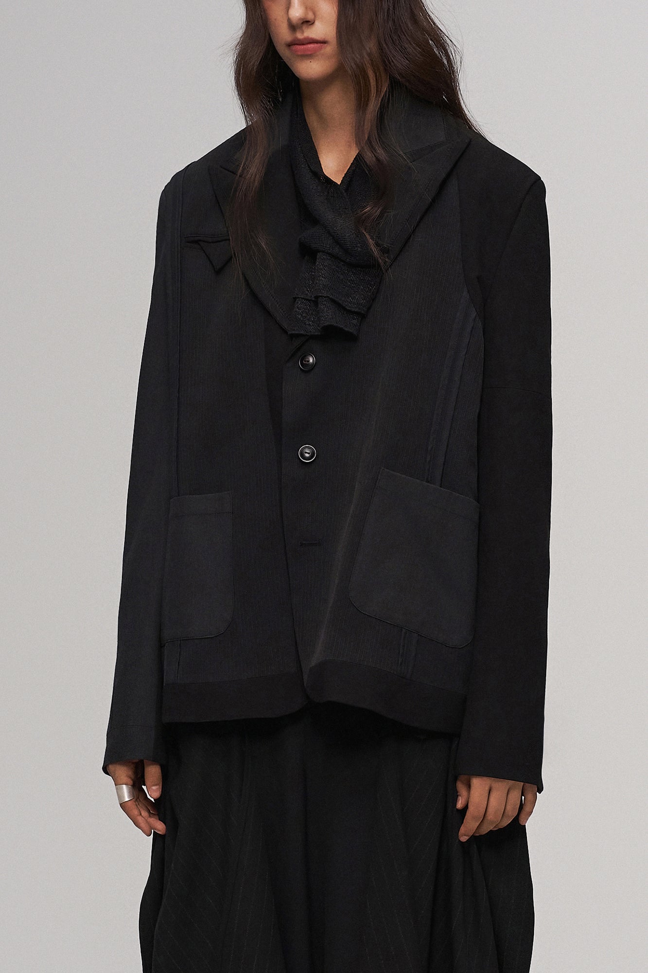 ILNya Nieternite Nifutur Asym Deconstructed Paneled Suit Jacket