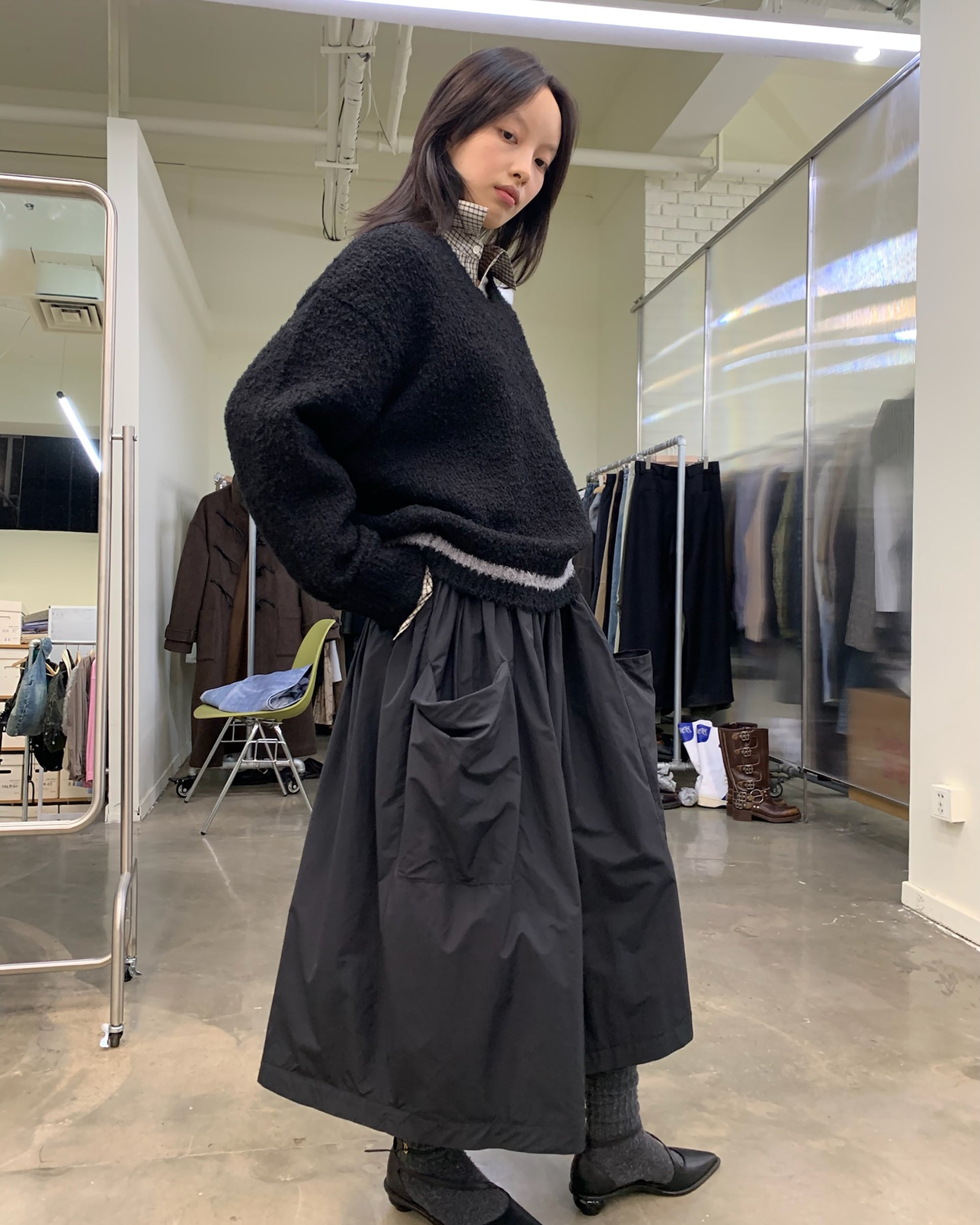 NEVERSEEZ Modern Quilted Air-Layer Skirt
