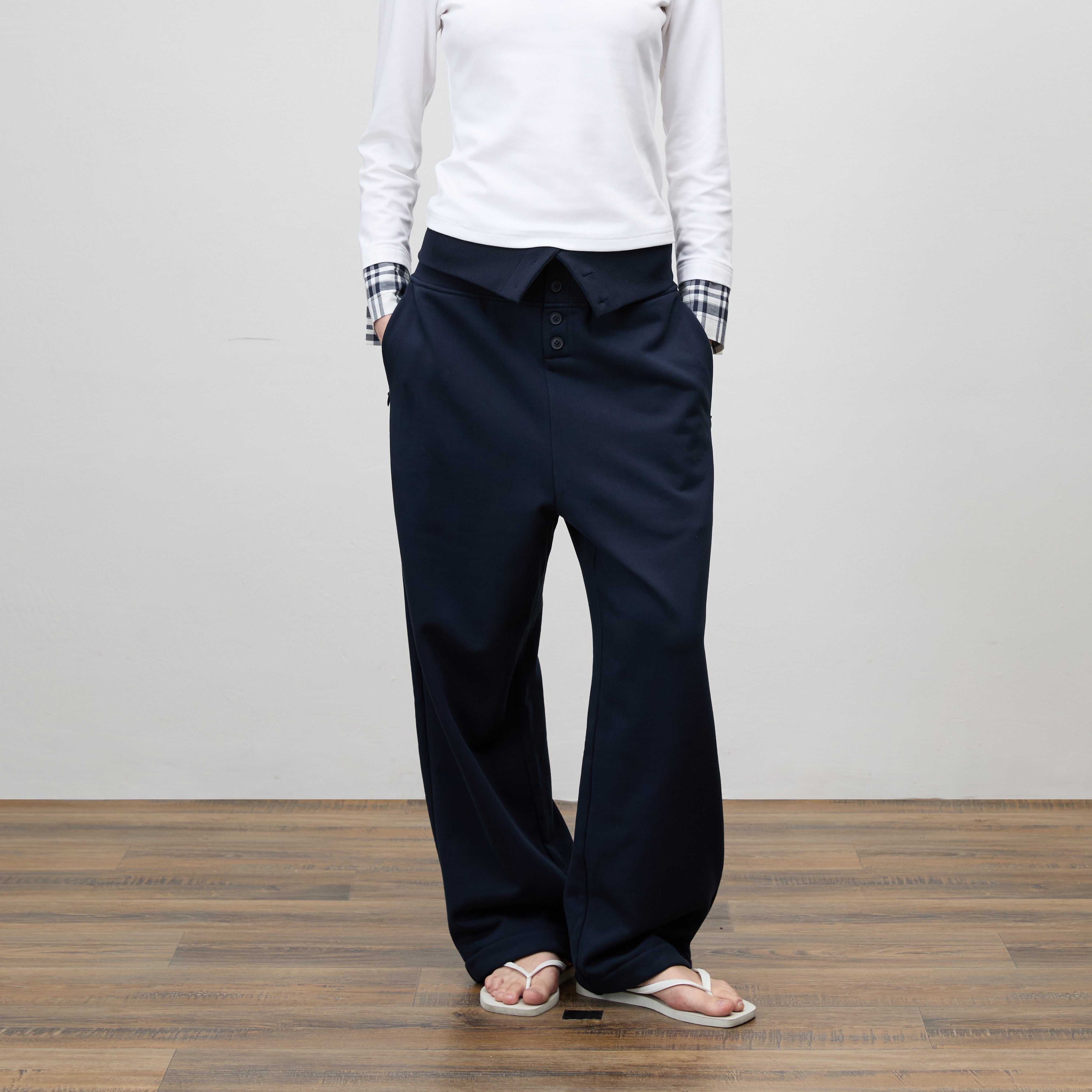COMMAND N High-Waist Drop-Crotch Wide-Leg Sweatpants