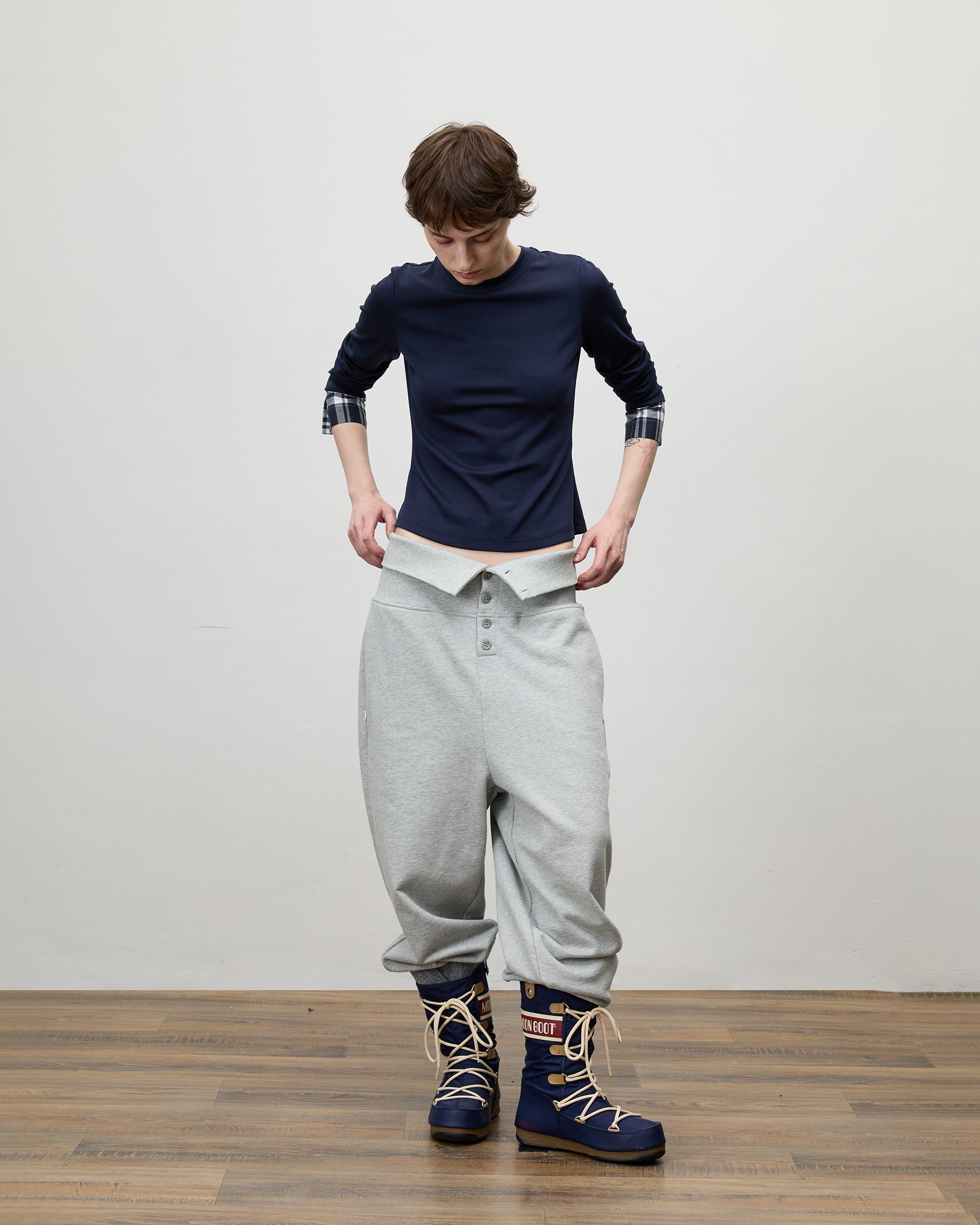 COMMAND N High-Waist Drop-Crotch Wide-Leg Sweatpants