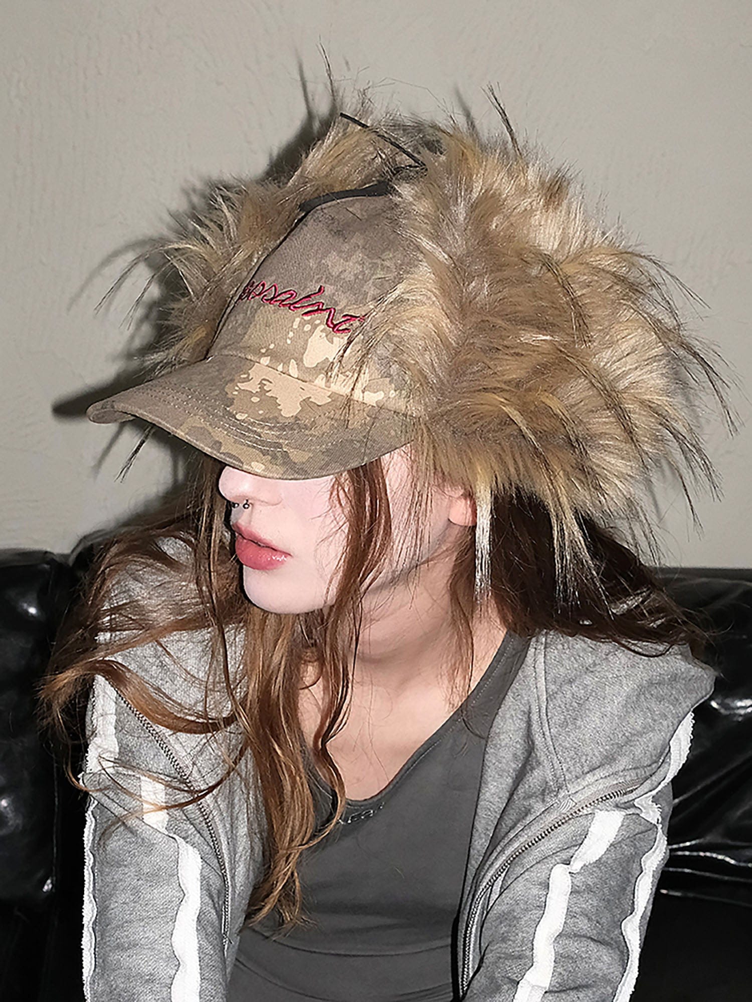 AE30 SAINT Camo Faux Fur-Trim Cap