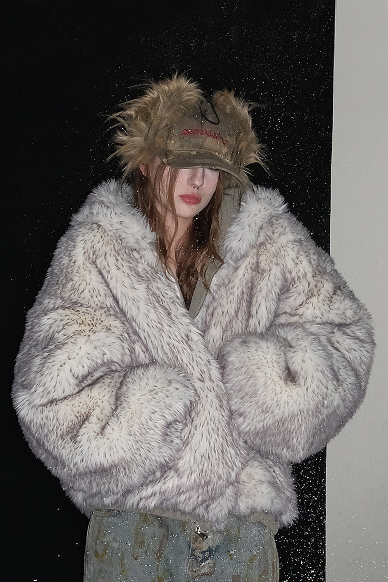 AE30 SAINT Reversible Suede Faux Fur Lining Coat