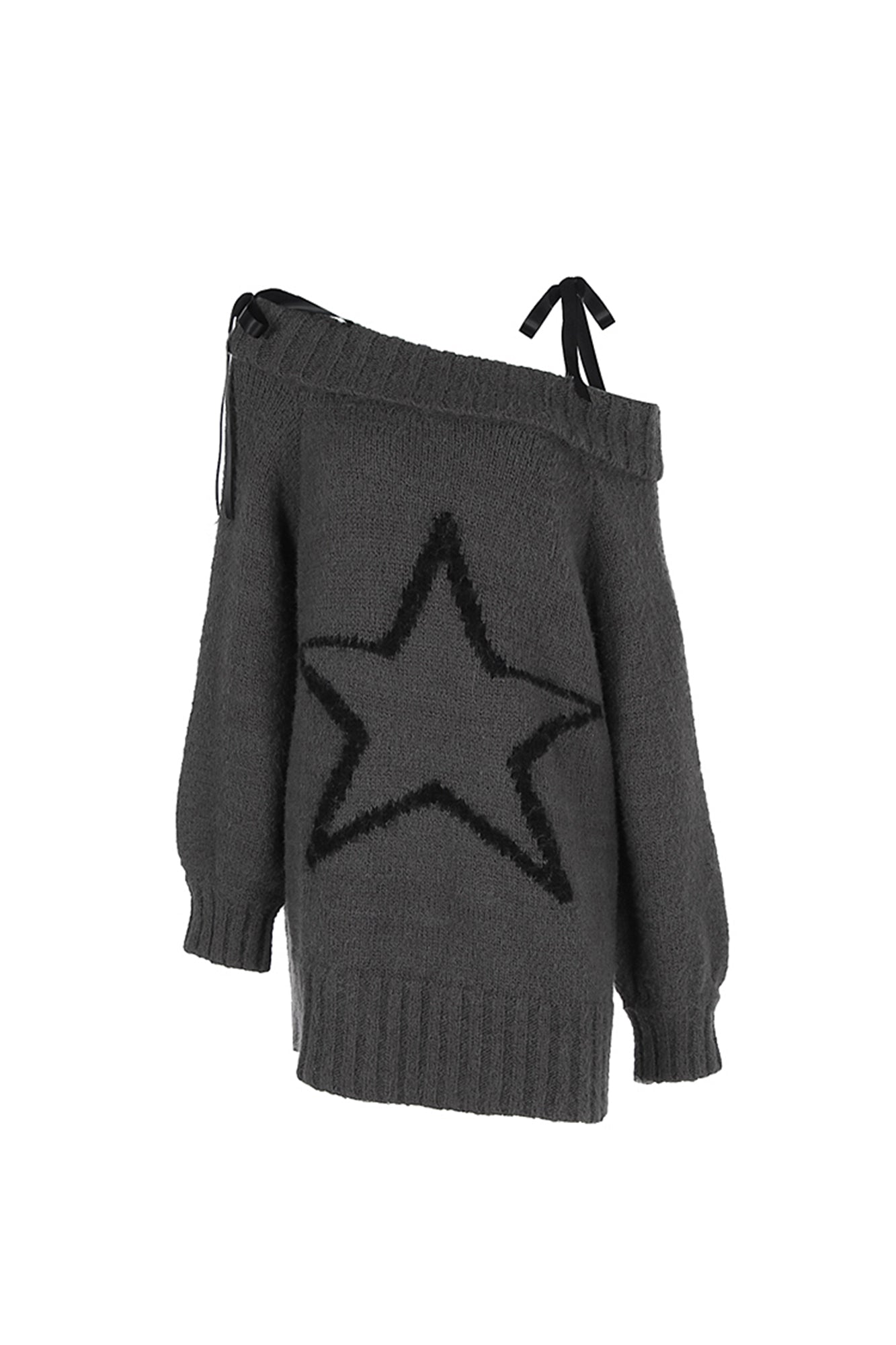 AE30 SAINT Star Jacquard Off-Shoulder Oversized Sweater