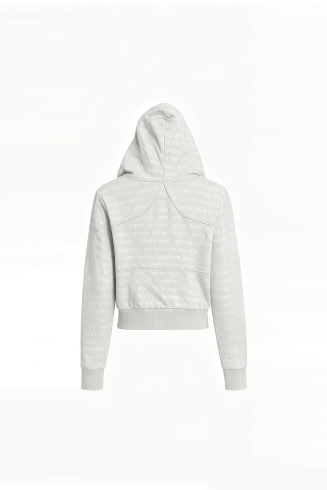 FAYCHUI Shiny Stripe Cropped Zip-Up Hoodie