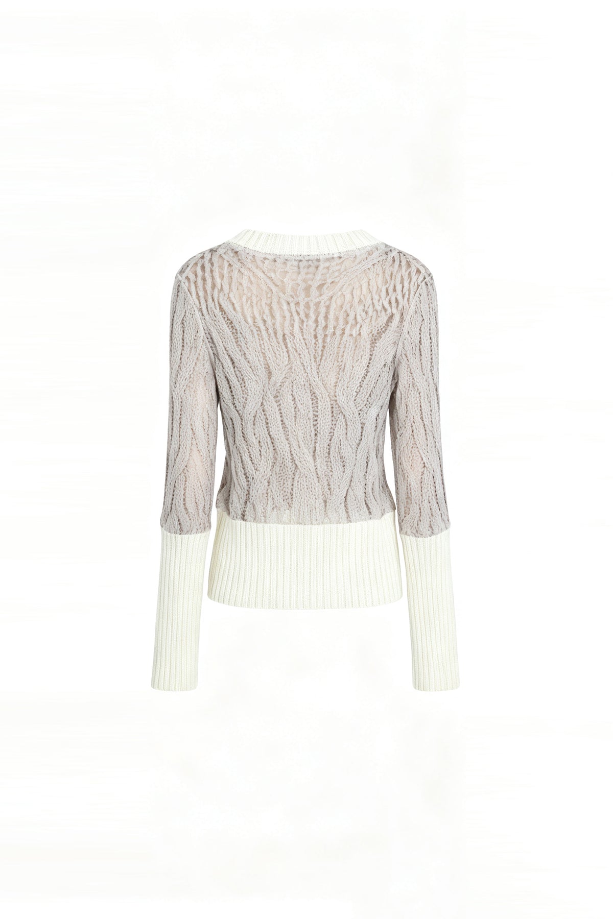 FAYCHUI Ribbed Cable-Print Wool-Blend Sweater