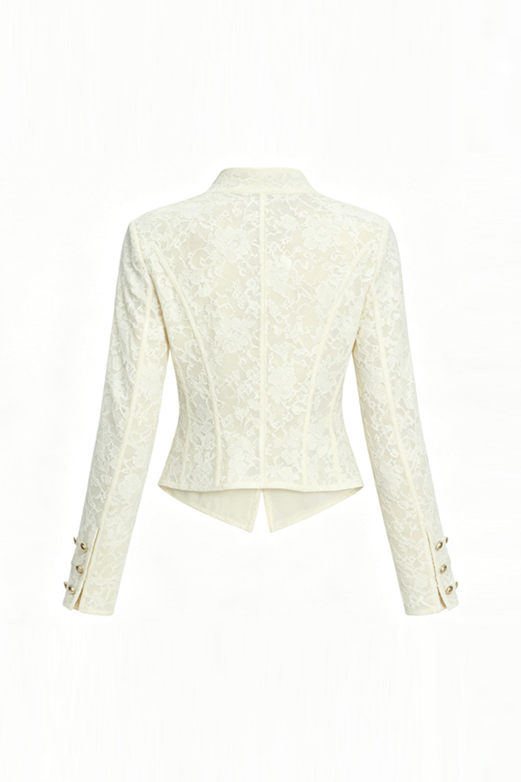 FAYCHUI Asymmetric Military Button Lace Jacket